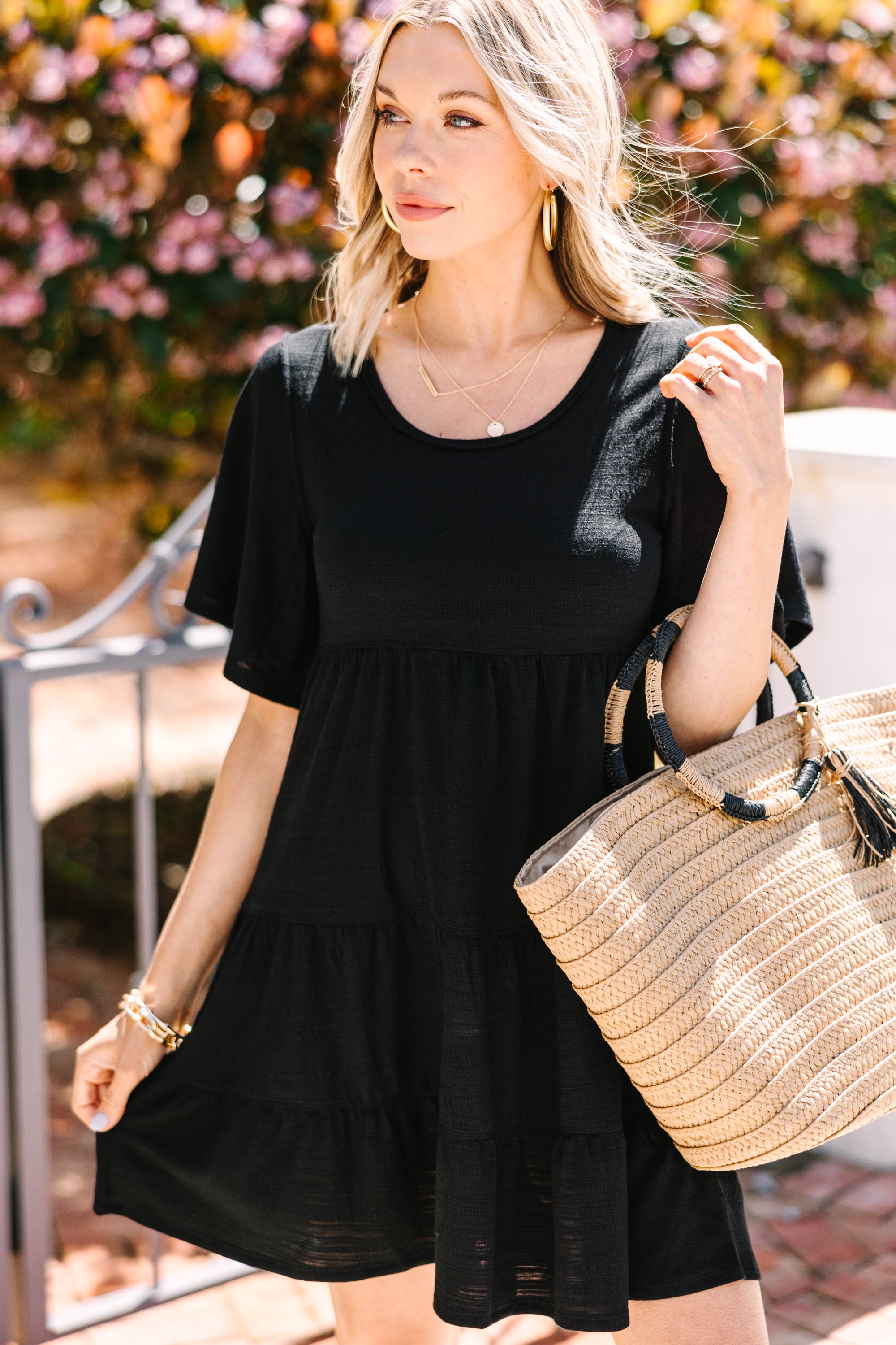 Stunning All In The Details Black Babydoll Dress