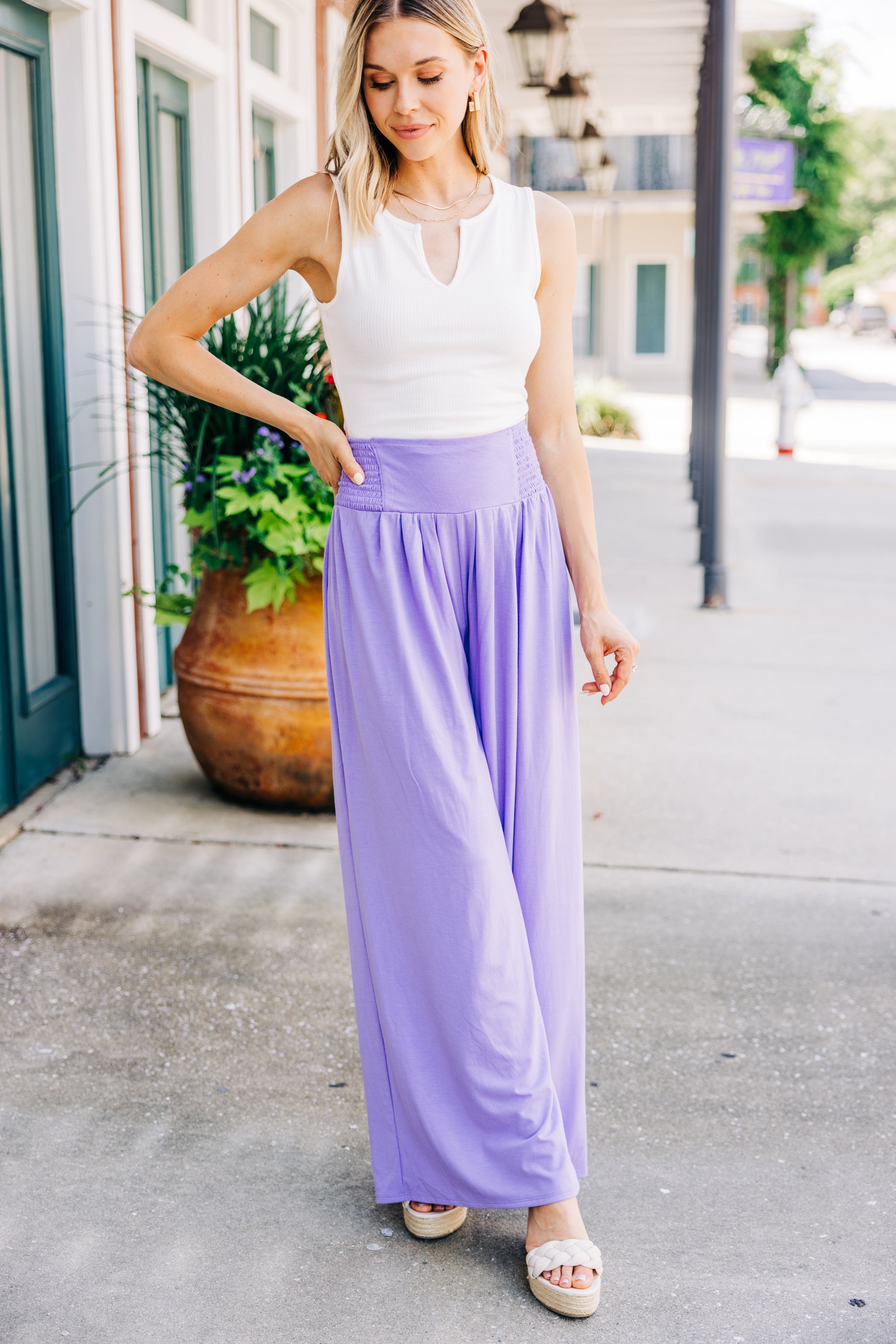 Fun-Filled Lavender Purple Wide Leg Pants