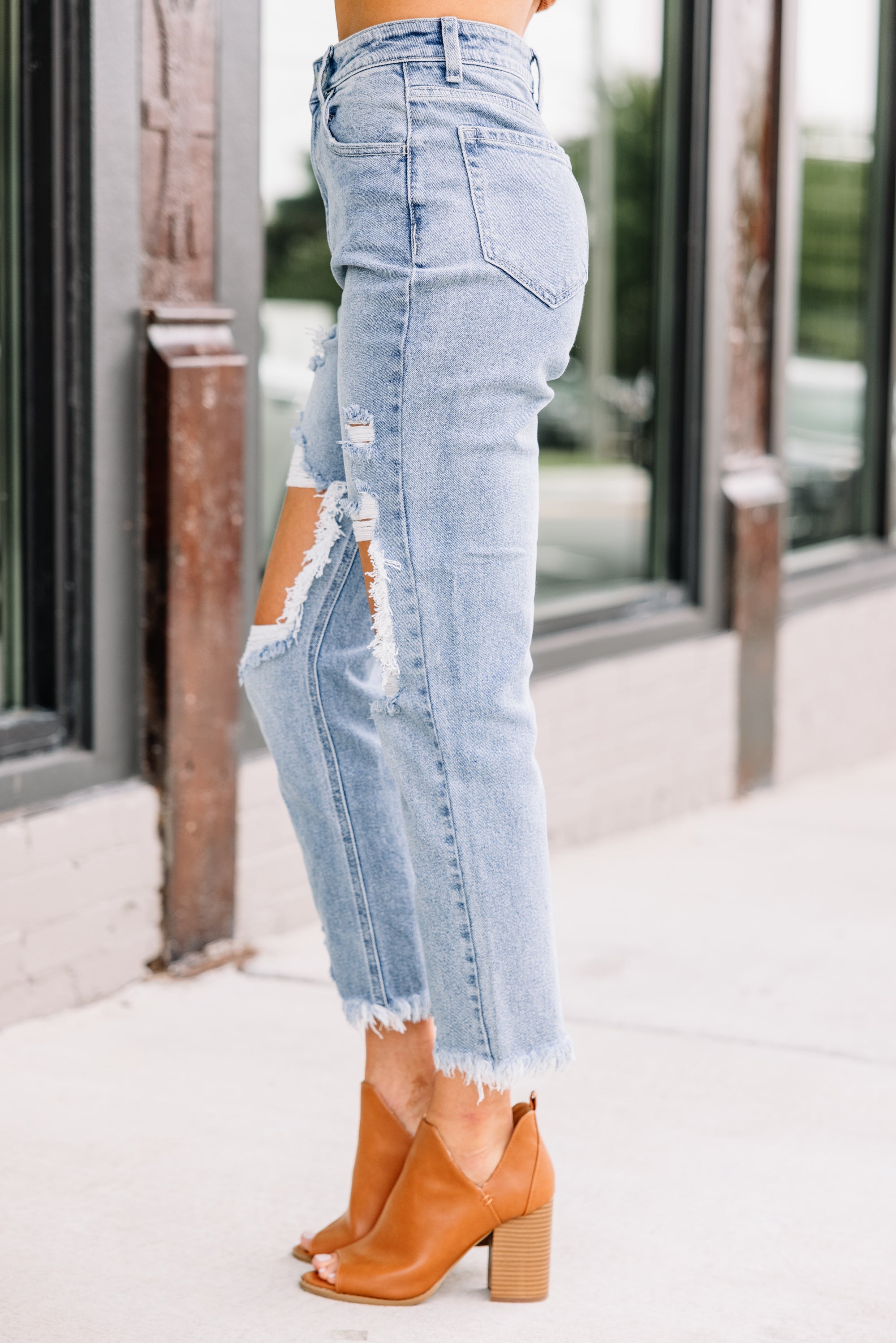 Happening Now! Light Wash Distressed Jeans - A Must - Have!
