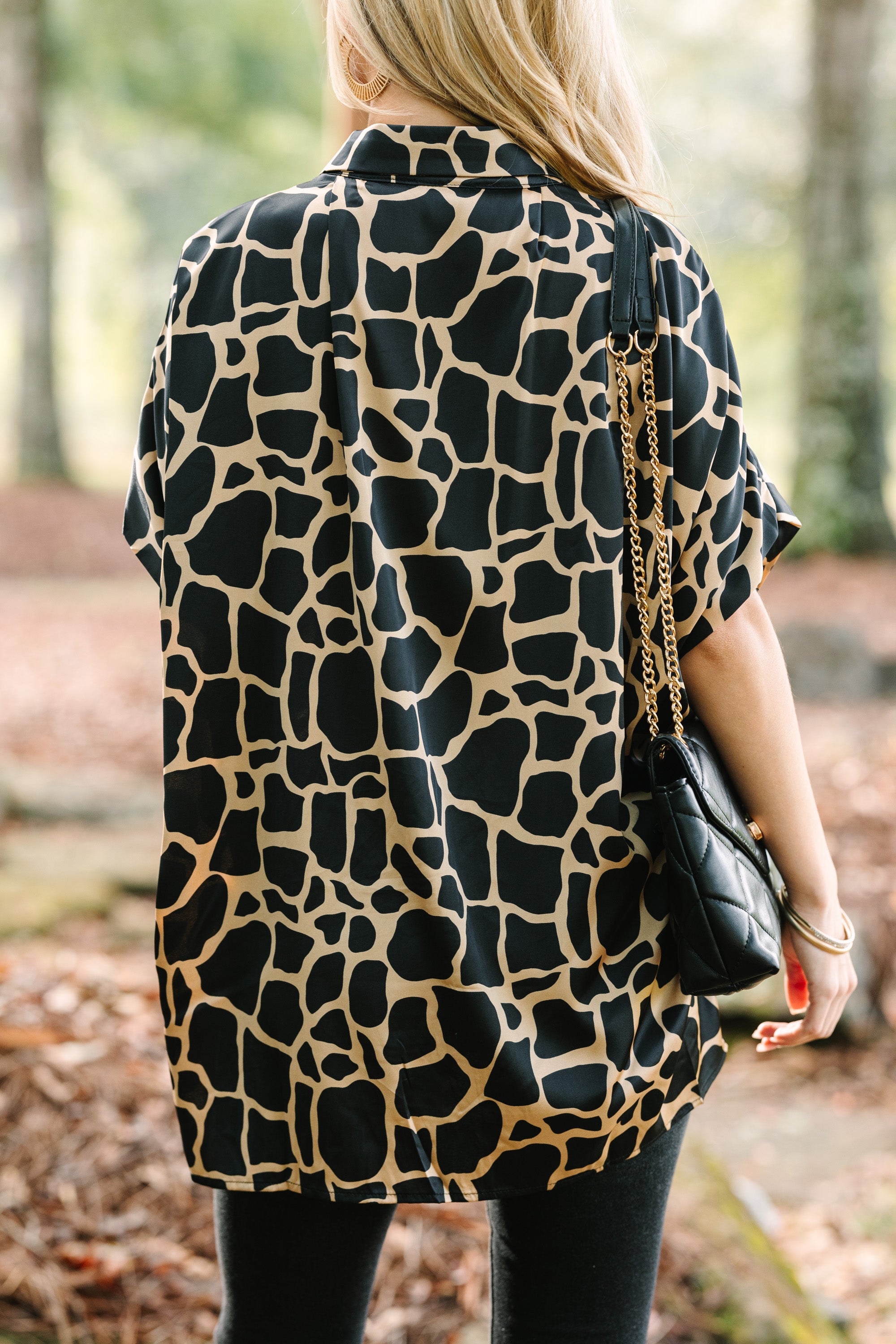 Gorgeous Black Giraffe Print Blouse for Your Best Look