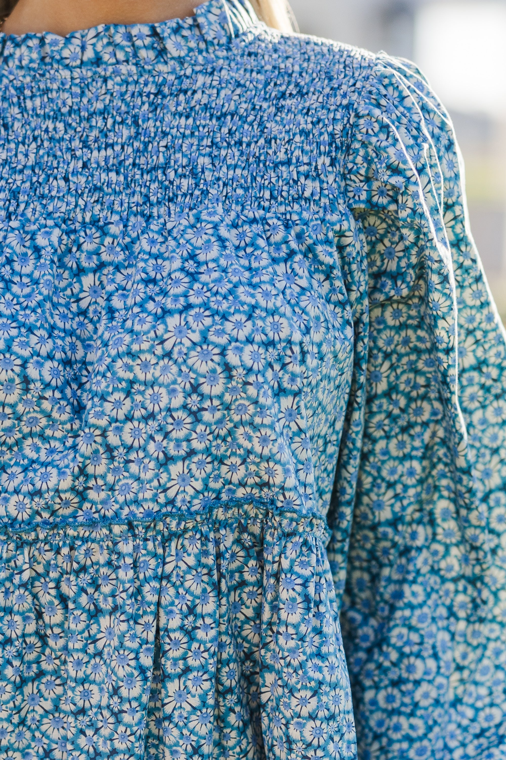 Gorgeous Blue Ditsy Floral Babydoll Dress: Be Your Best!