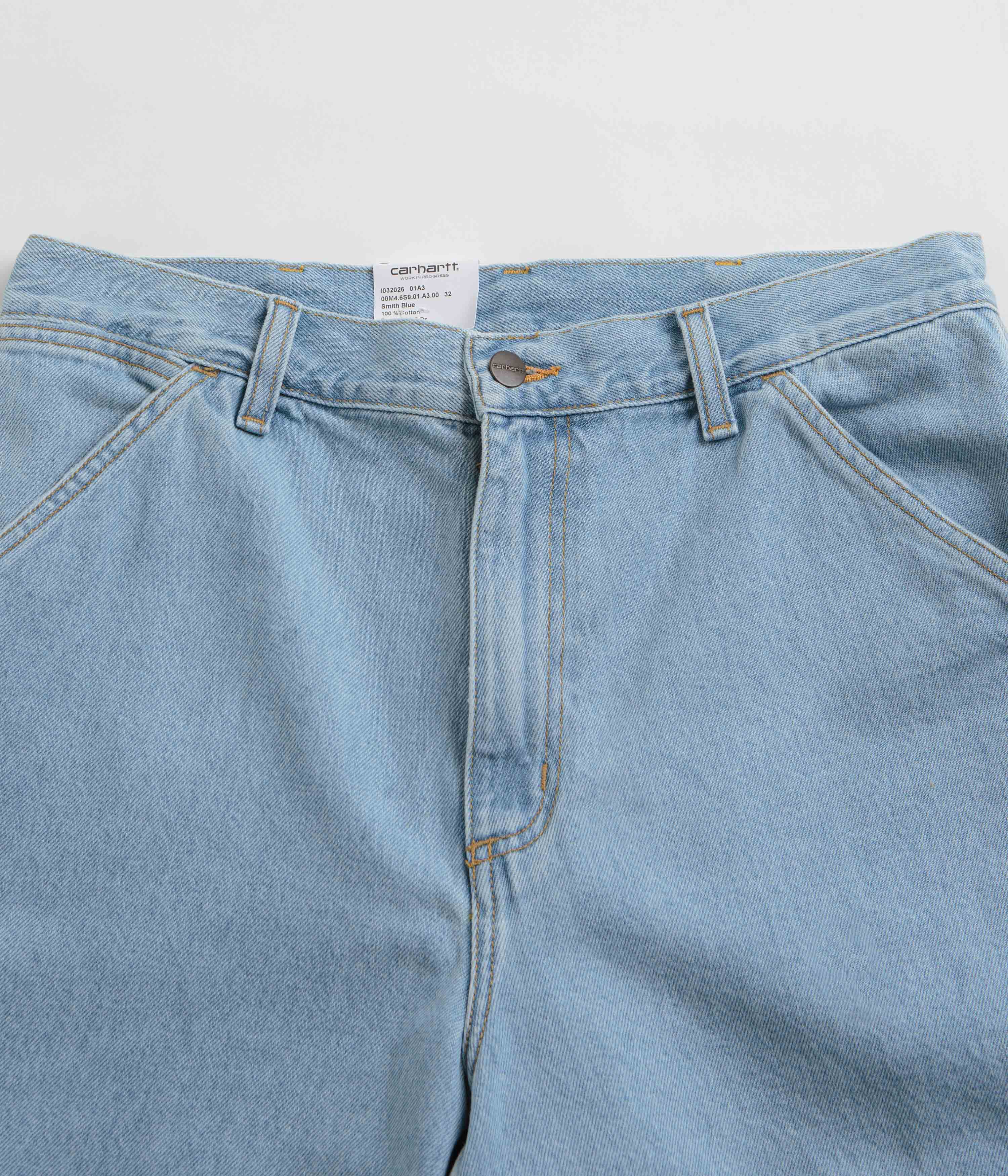 Carhartt Single Knee Shorts - Stunning Heavy Stone Bleached Blue