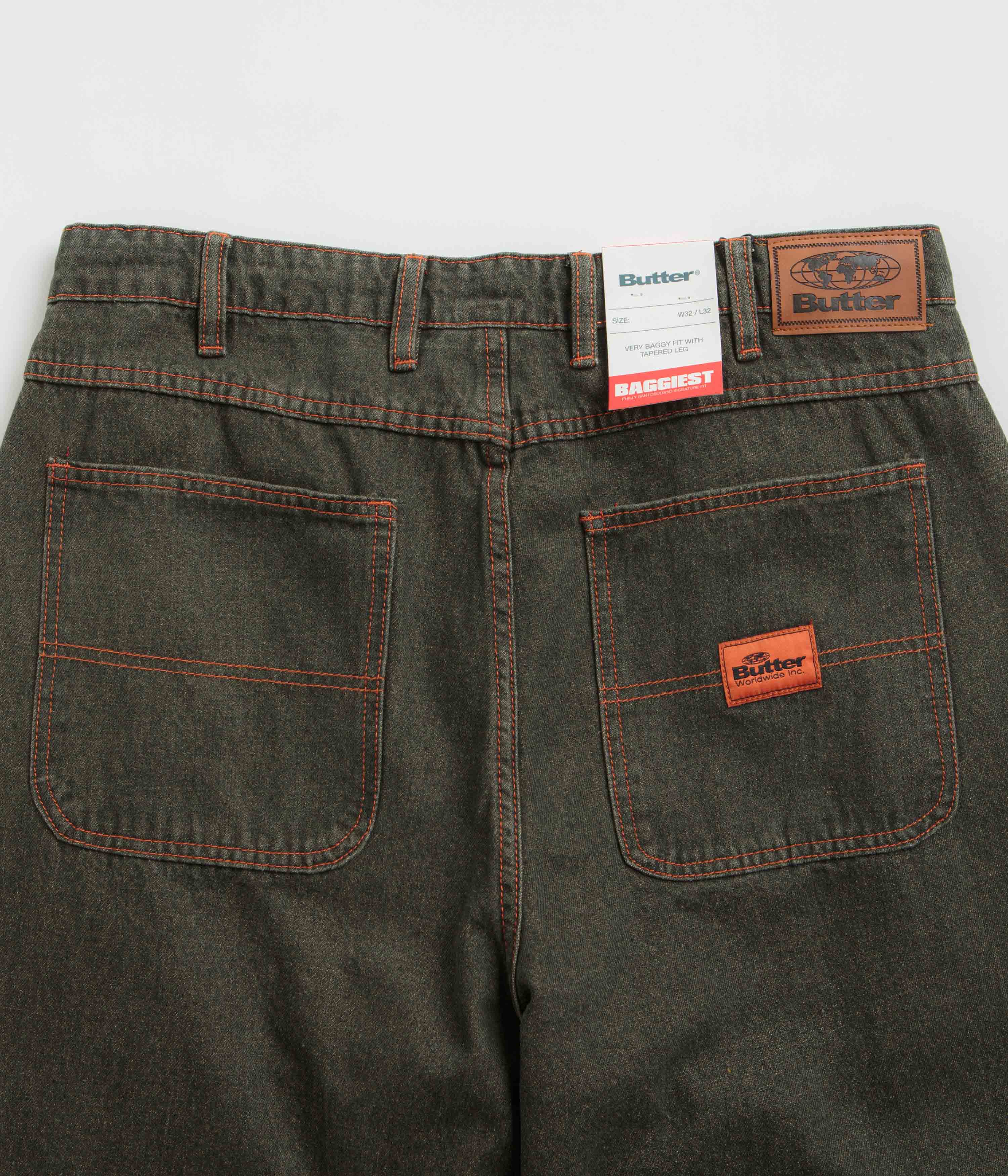 Butter Goods Santosuosso Dark Army Wash Jeans - Ultra Baggy Style!