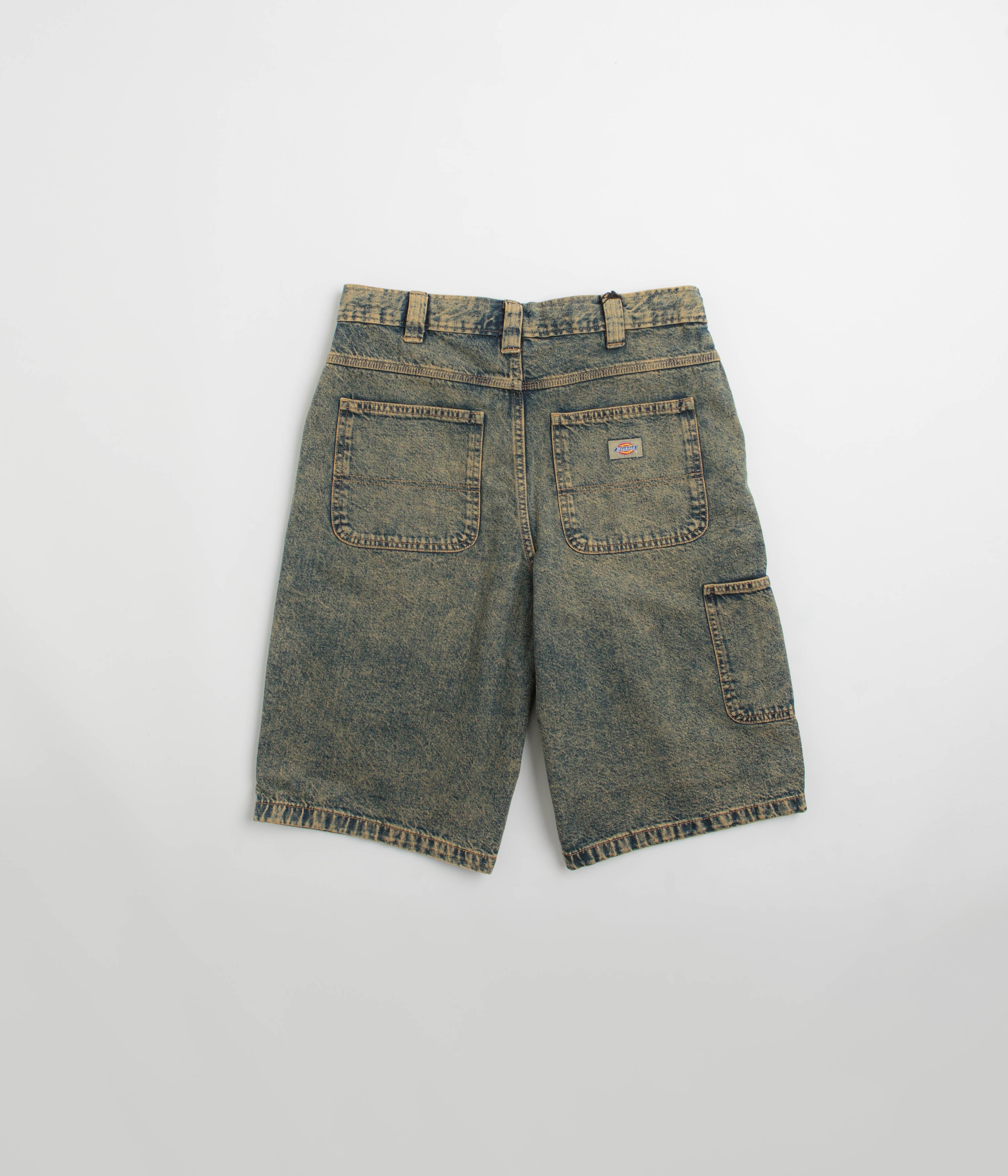 Dickies Madison Denim Shorts - Stunning Yellow Fade Indigo