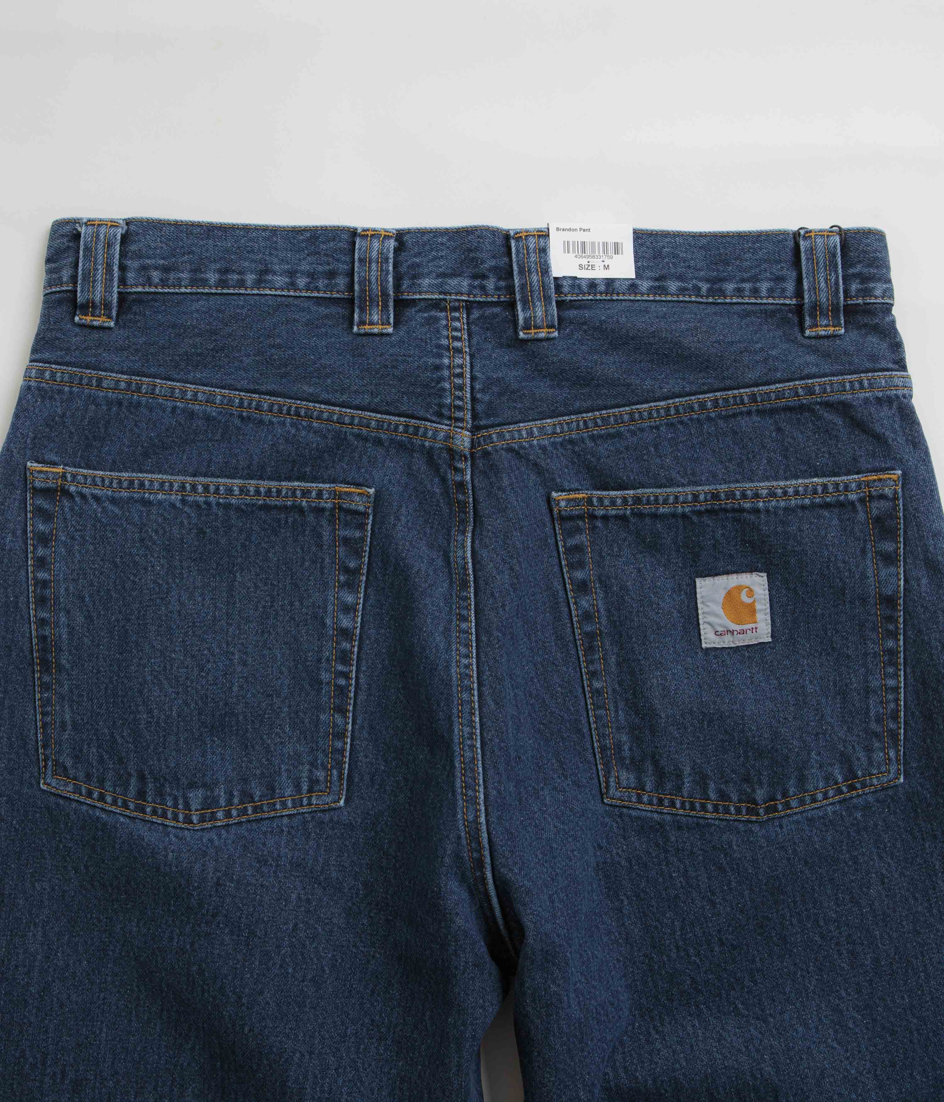 Carhartt Brandon Blue Stone Wash Denim Pants - A Vintage Style Essential