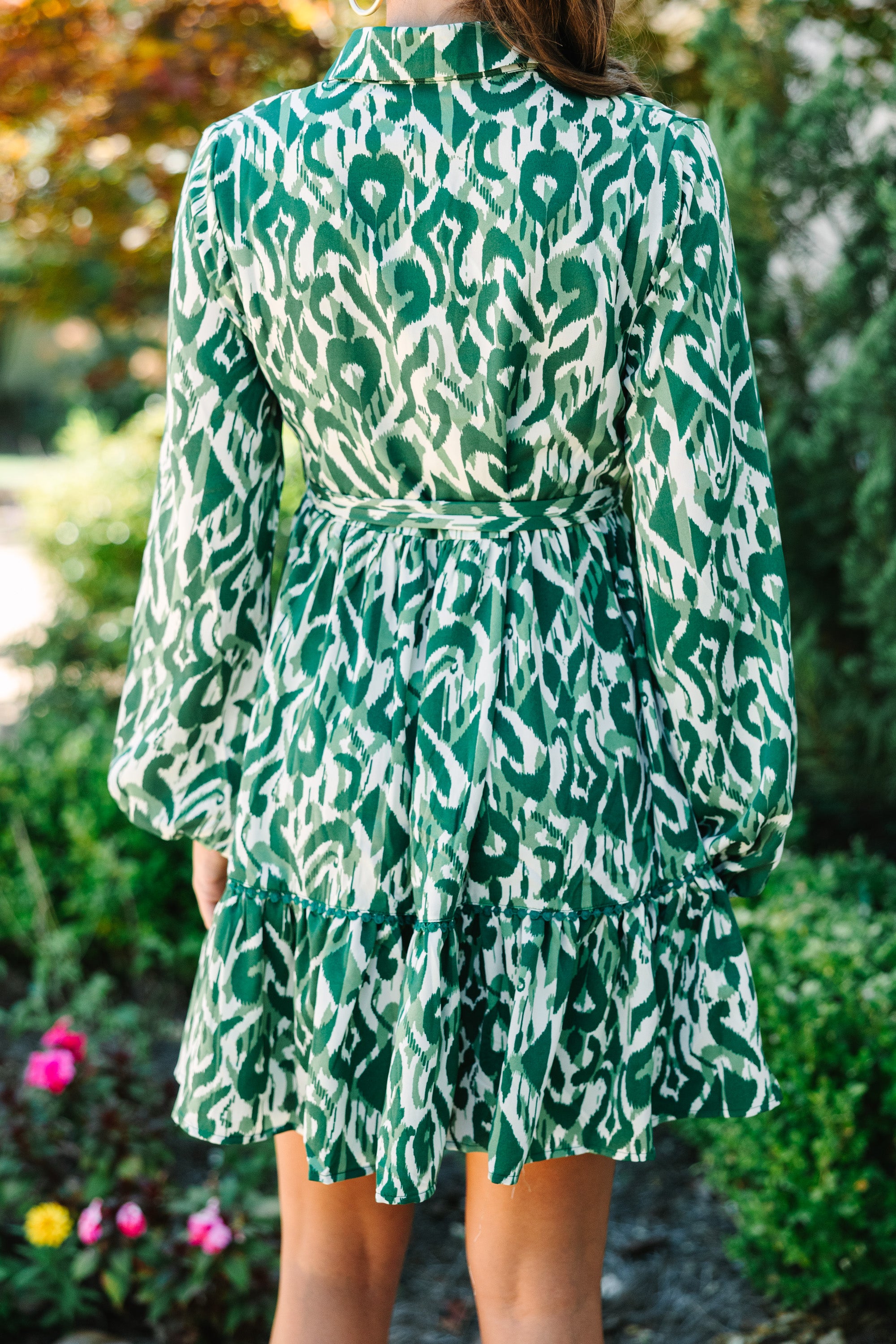 Enchanting All In Love Green Abstract Dress