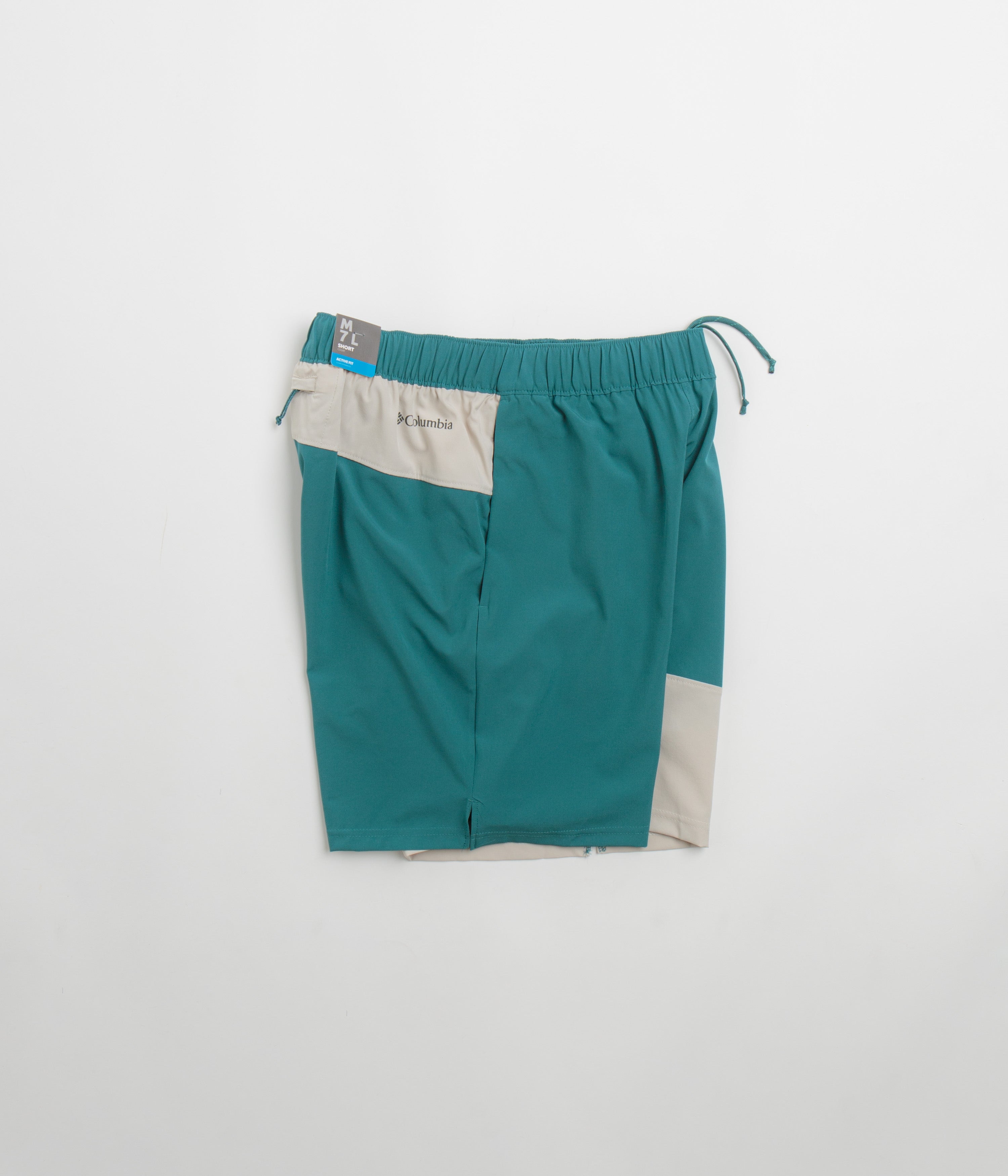 Columbia River Blue & Dark Stone Hike Color Block Shorts - Must-Have for Outdoor Enthusiasts!