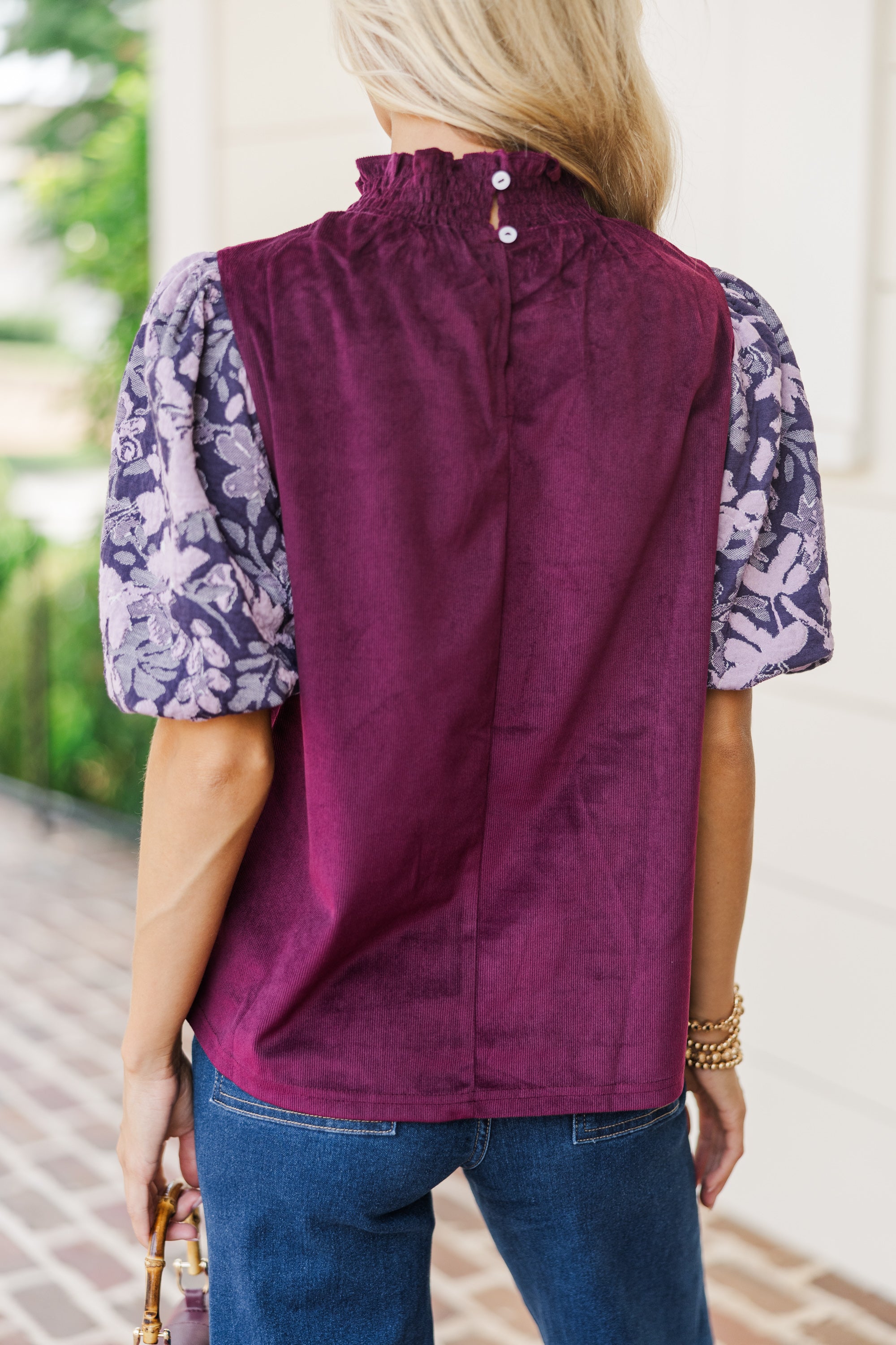 Indulge in the Best Wine Red Corduroy Blouse