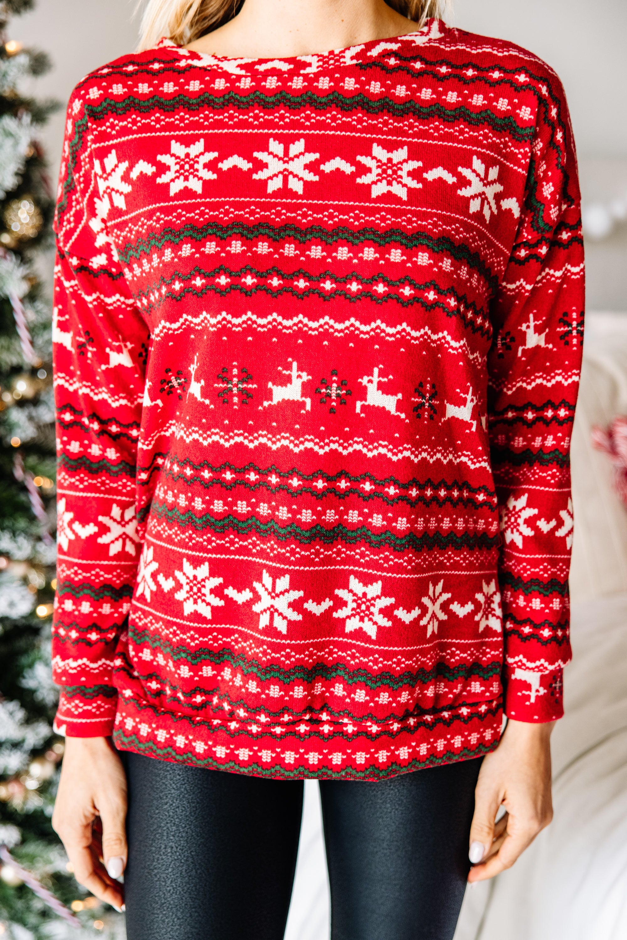 Irresistible Red Holiday Striped Tunic - All Your Loves in One