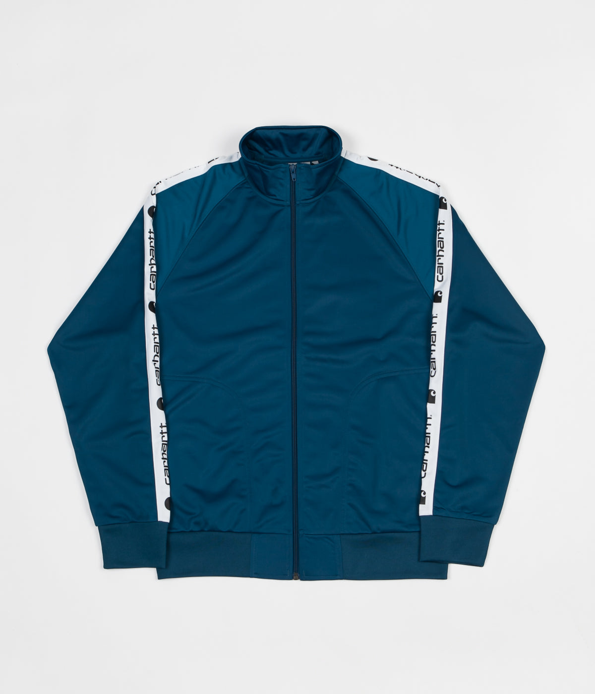 Carhartt Goodwin Track Jacket - Corset Blue/White: A Vintage-Inspired Fashion Statement
