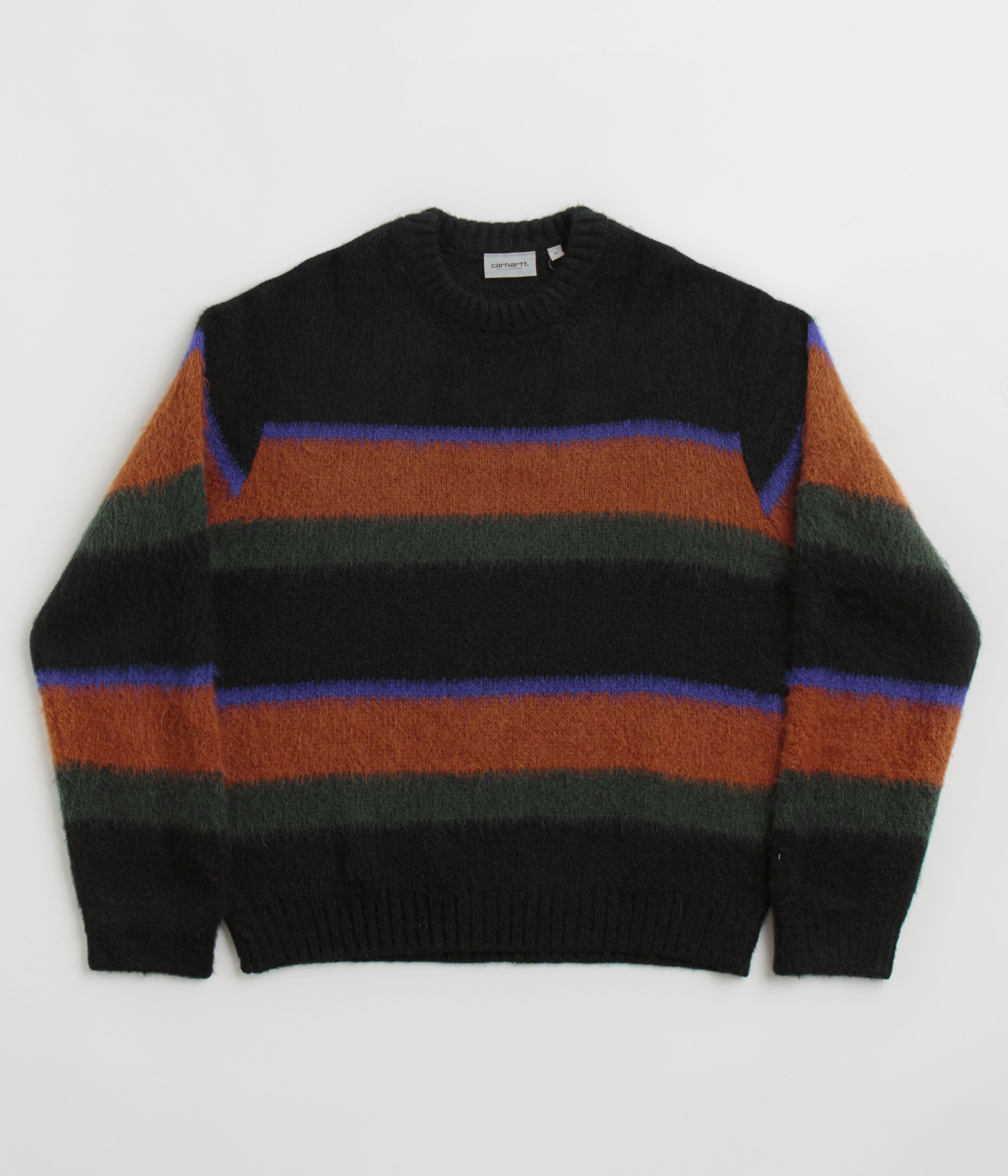 Carhartt Merton Crewneck Sweatshirt - Stunning Sundling Stripe in Deep Hamilton Brown
