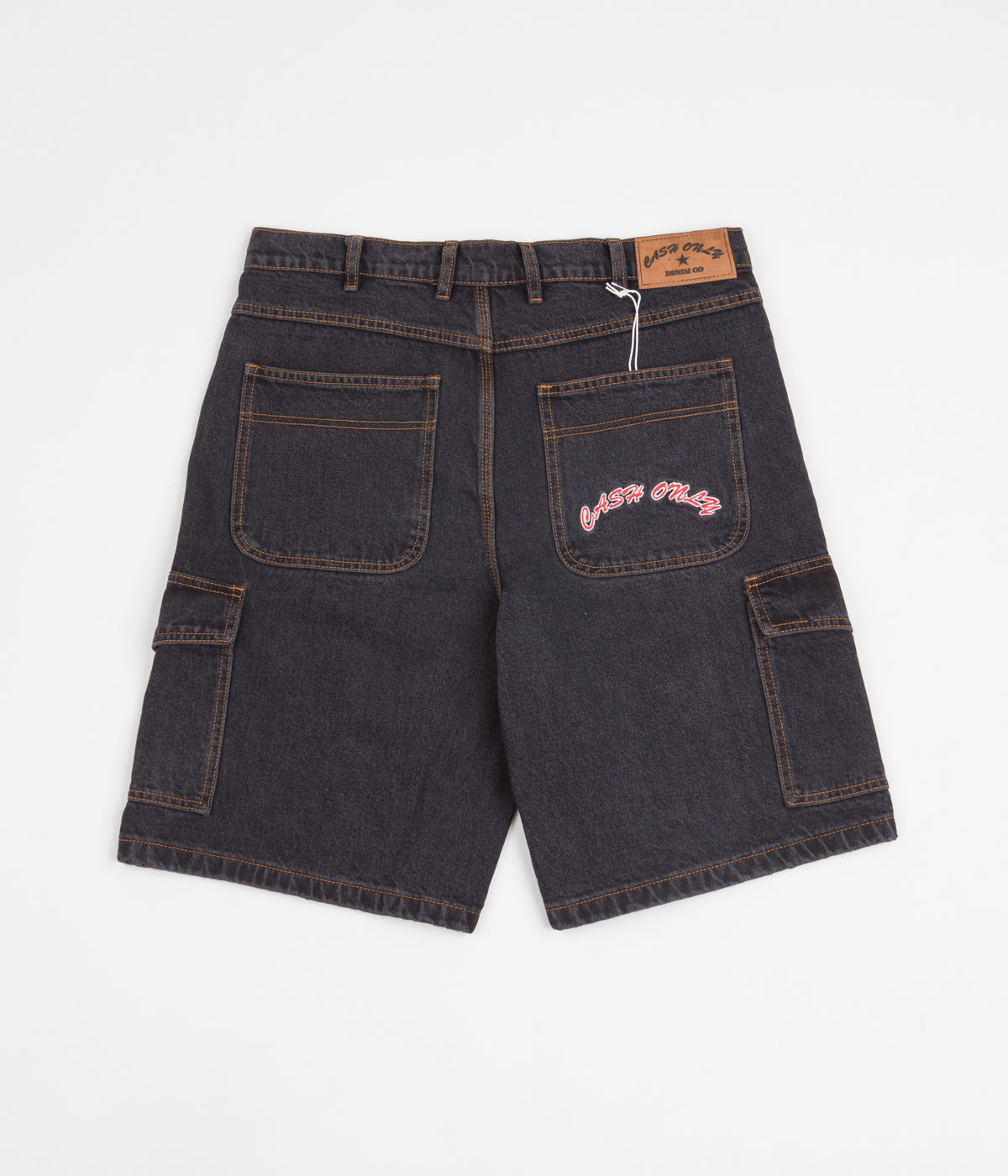 Cash Only Washed Black Denim Cargo Shorts - Must-Have for Skate Lovers