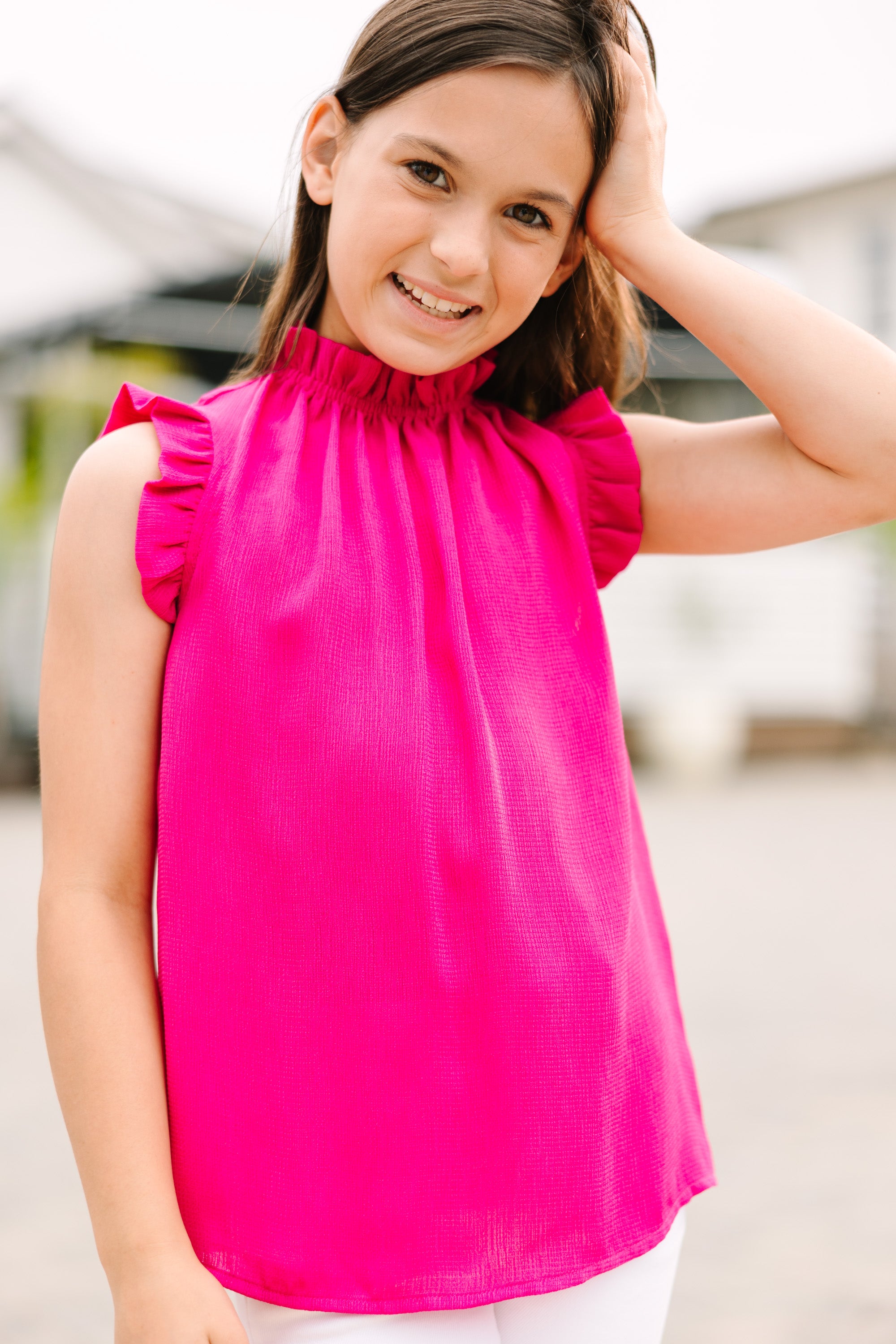 Girls' Fuchsia Pink Test-Worthy Tank Top