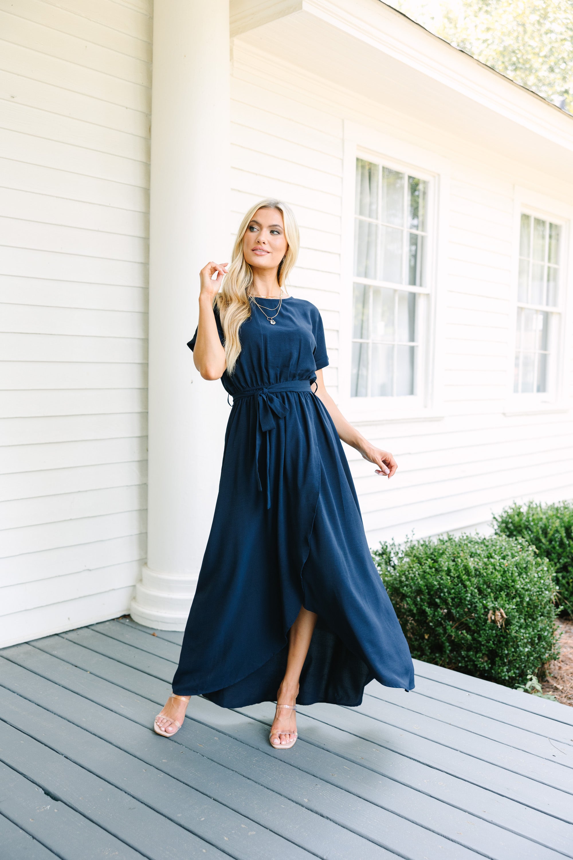 Stunning Navy Blue Midi Dress - Feel Fabulous!