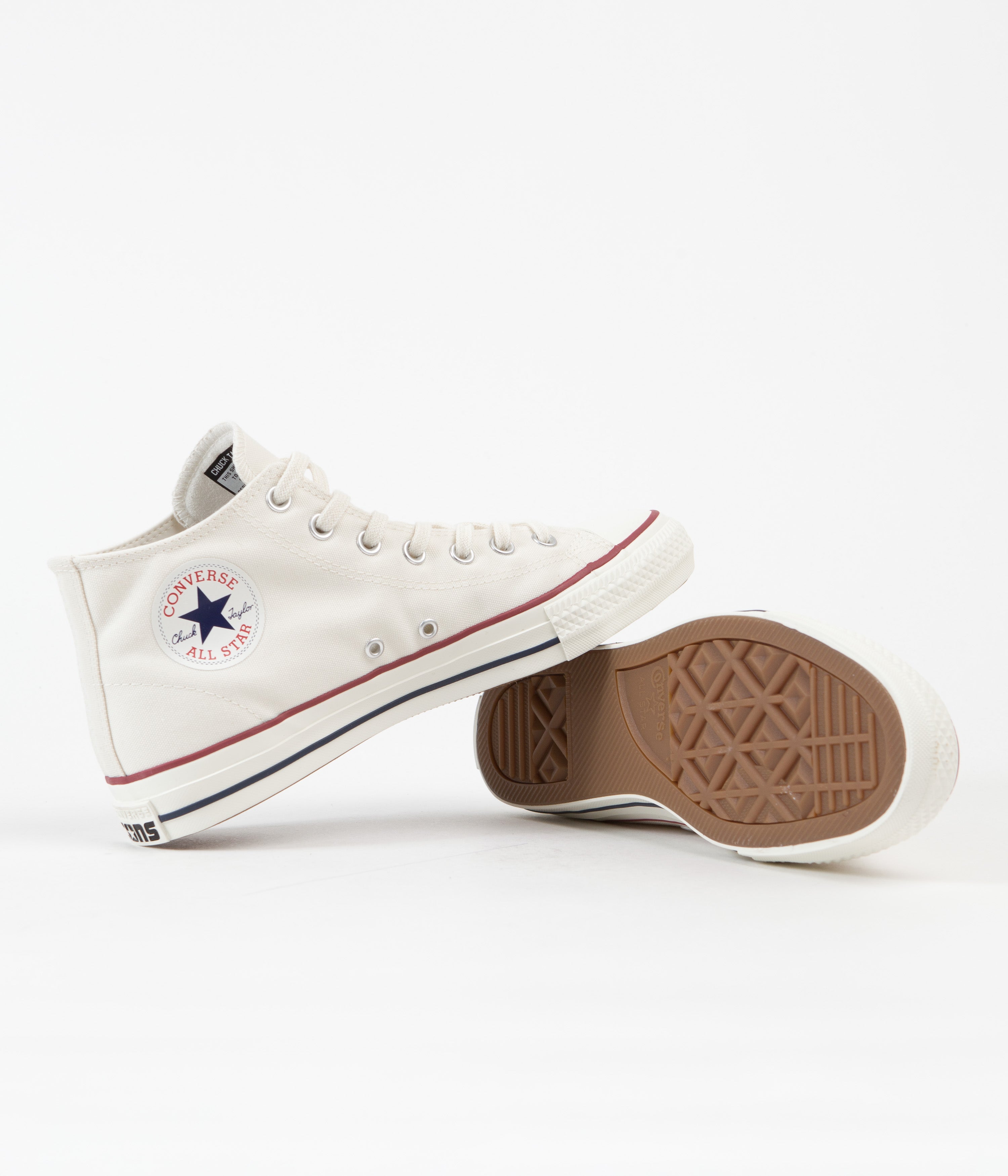 Converse Cons CTAS Pro Mid Cut Off Shoes - Stunning Egret, Red & Clematis Blue