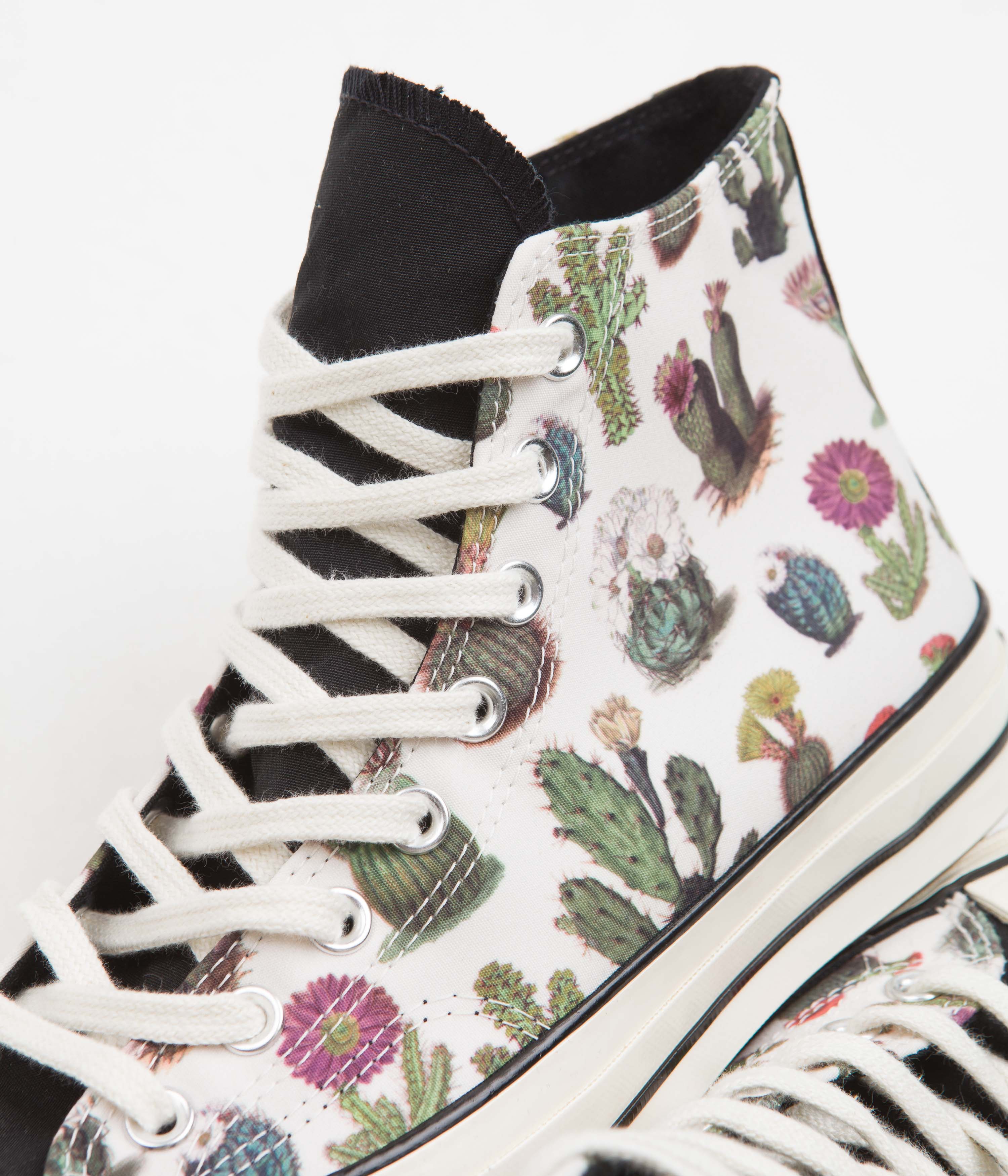 Converse CTAS 70's Hi Succulent Print Shoes - Stunning Egret/Black Combo
