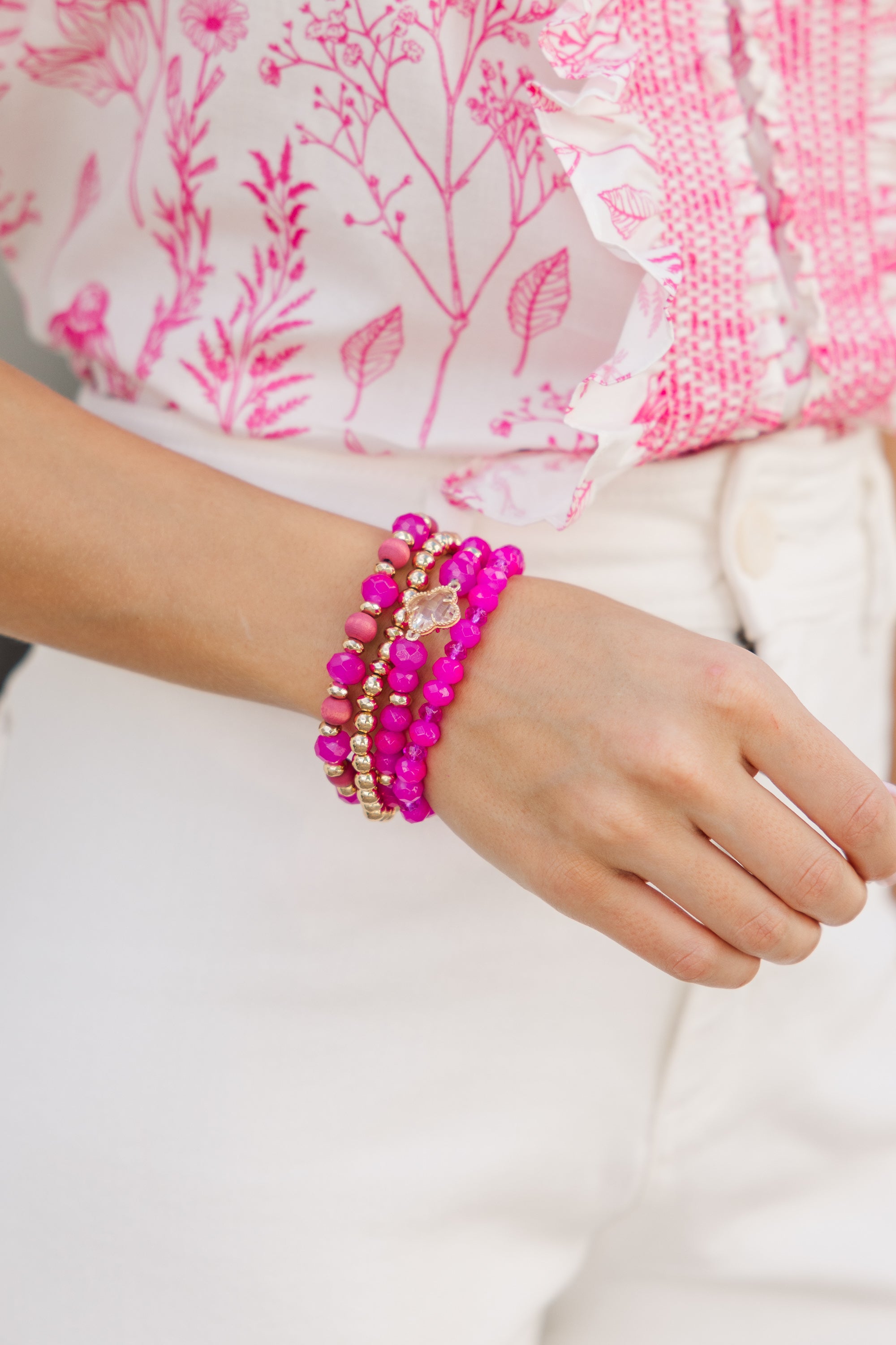 Stunning Hot Pink 'Back To You' Bracelet Set