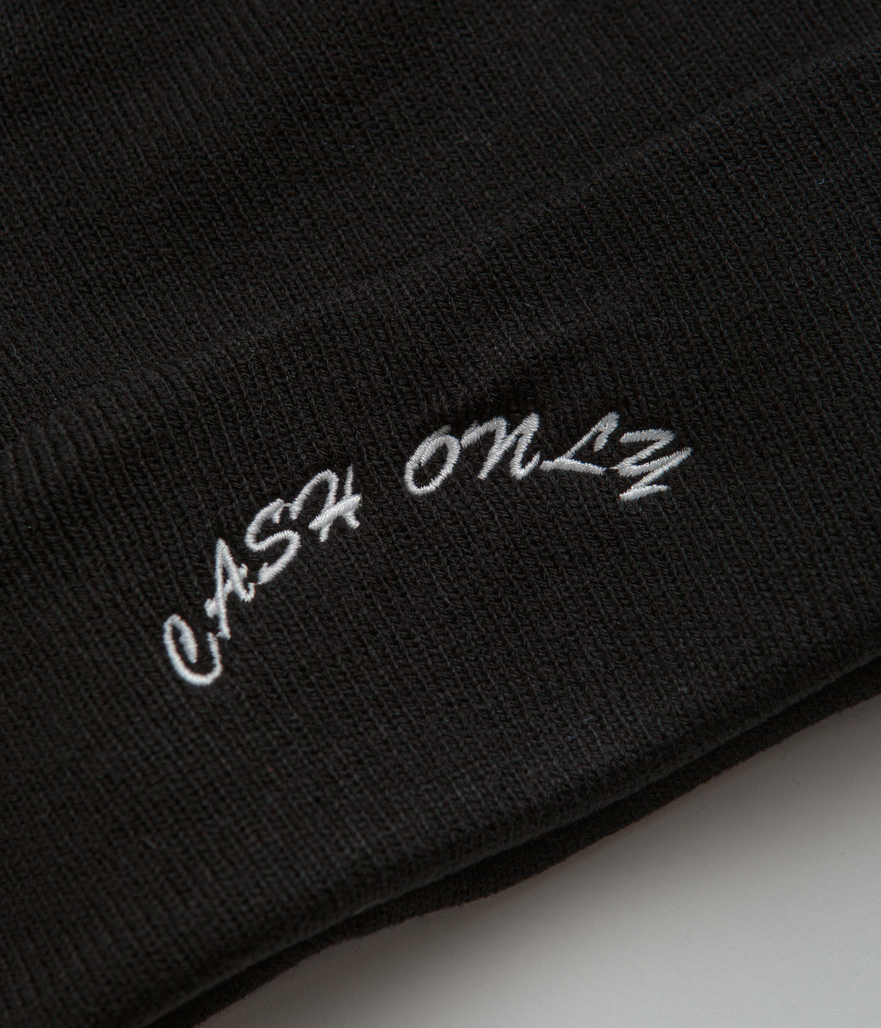 Cash Only Black Embroidered Logo Beanie - Must-Have Style!