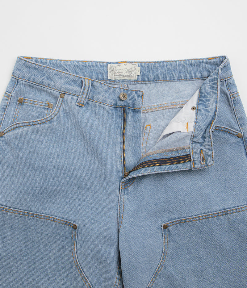 Dime Blue Washed Carpenter Denim Shorts - Stylish and Functional