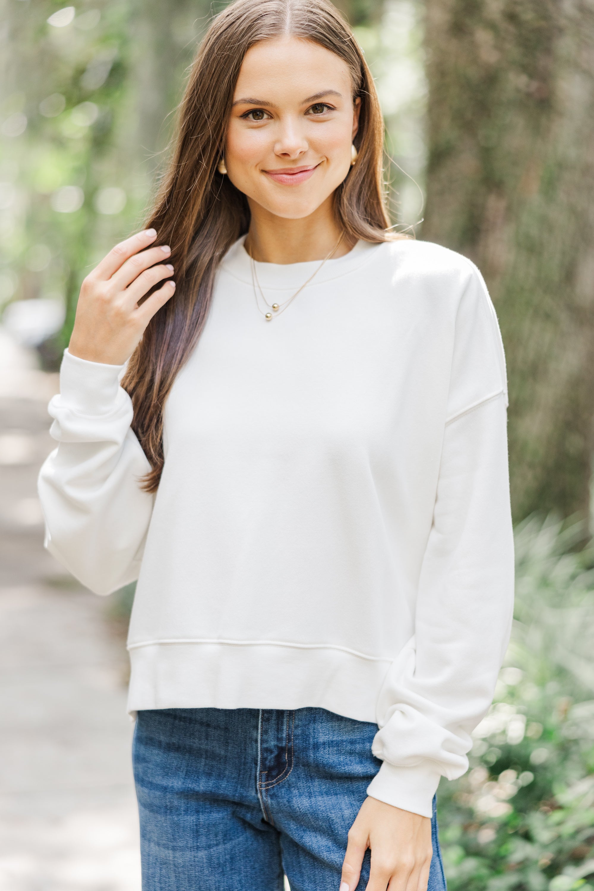 Bone White Everyday Everyway Comfy Sweatshirt