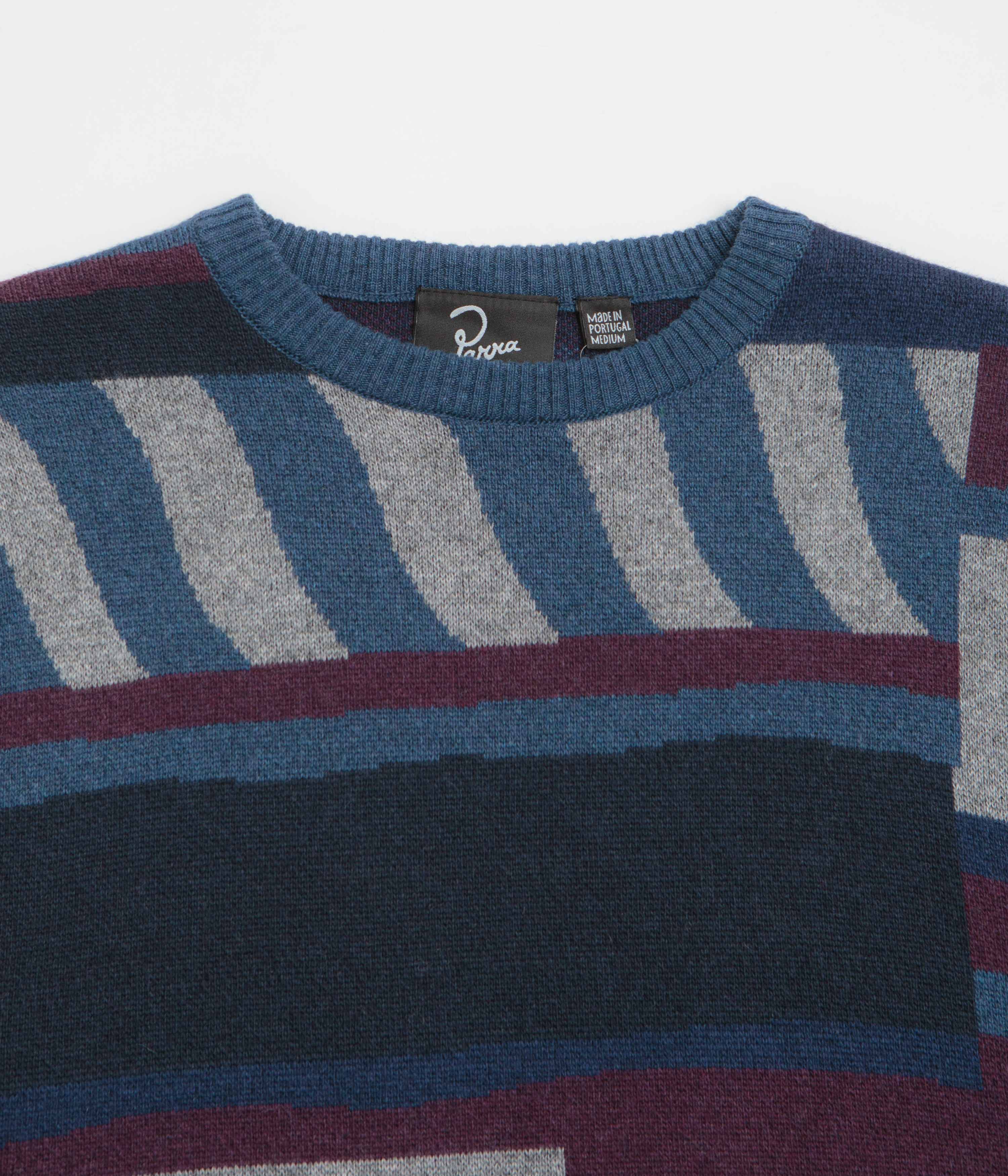 Stunning by Parra Blue Patched Knit Sweatshirt - Grab Yours Now!