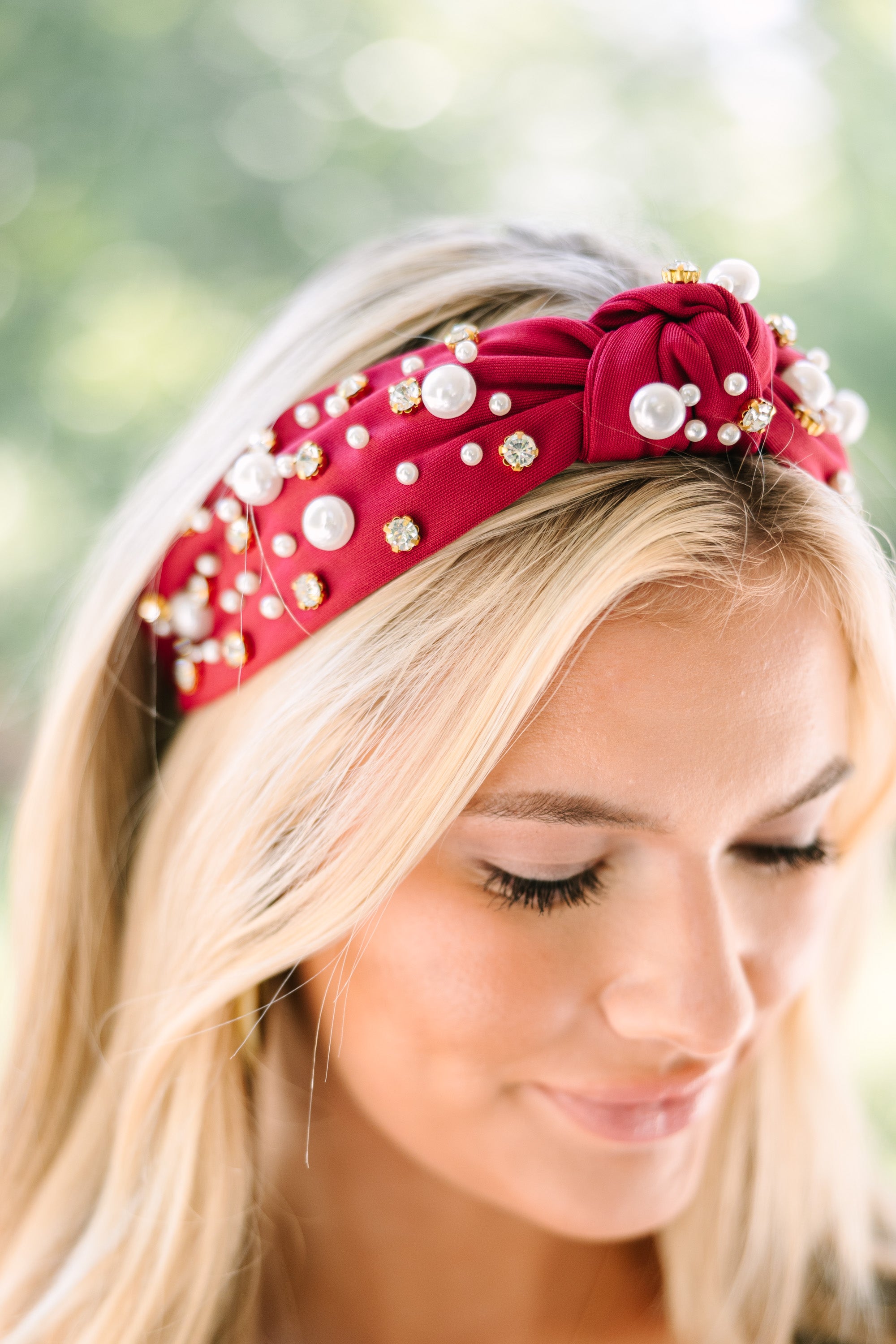 Gorgeous All In Maroon Embellished Headband - Grab Yours Now!