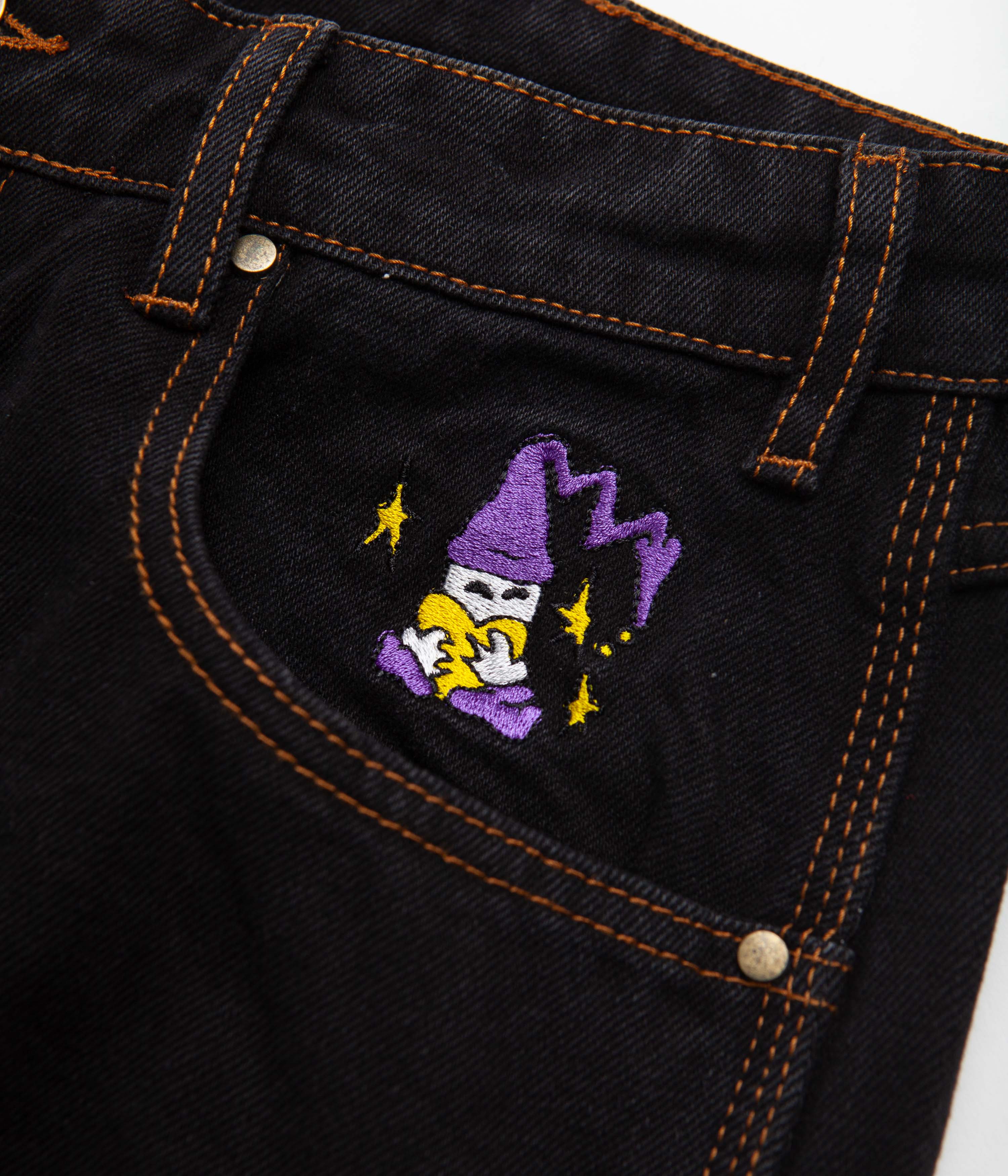 Butter Goods Wizard Jeans - Washed Black: Stylish Skatewear!