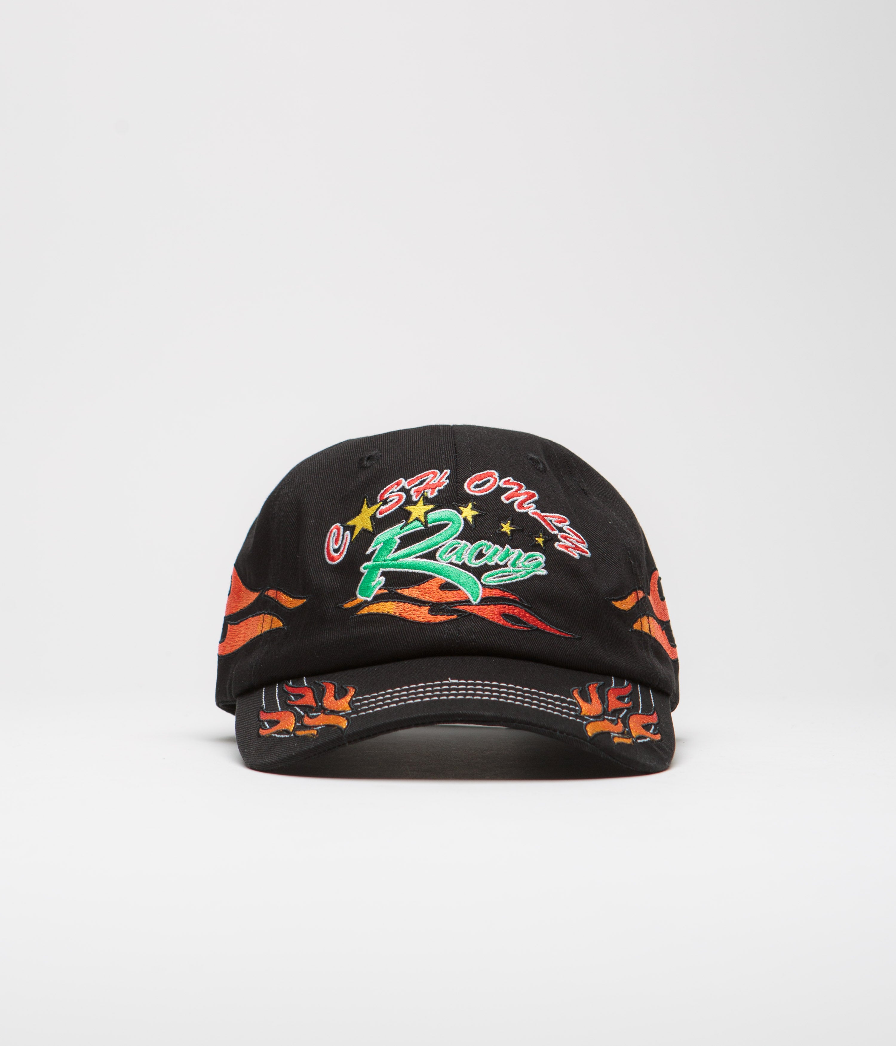 Cash Only Black Racing Flame Cap - Ignite Your Style!
