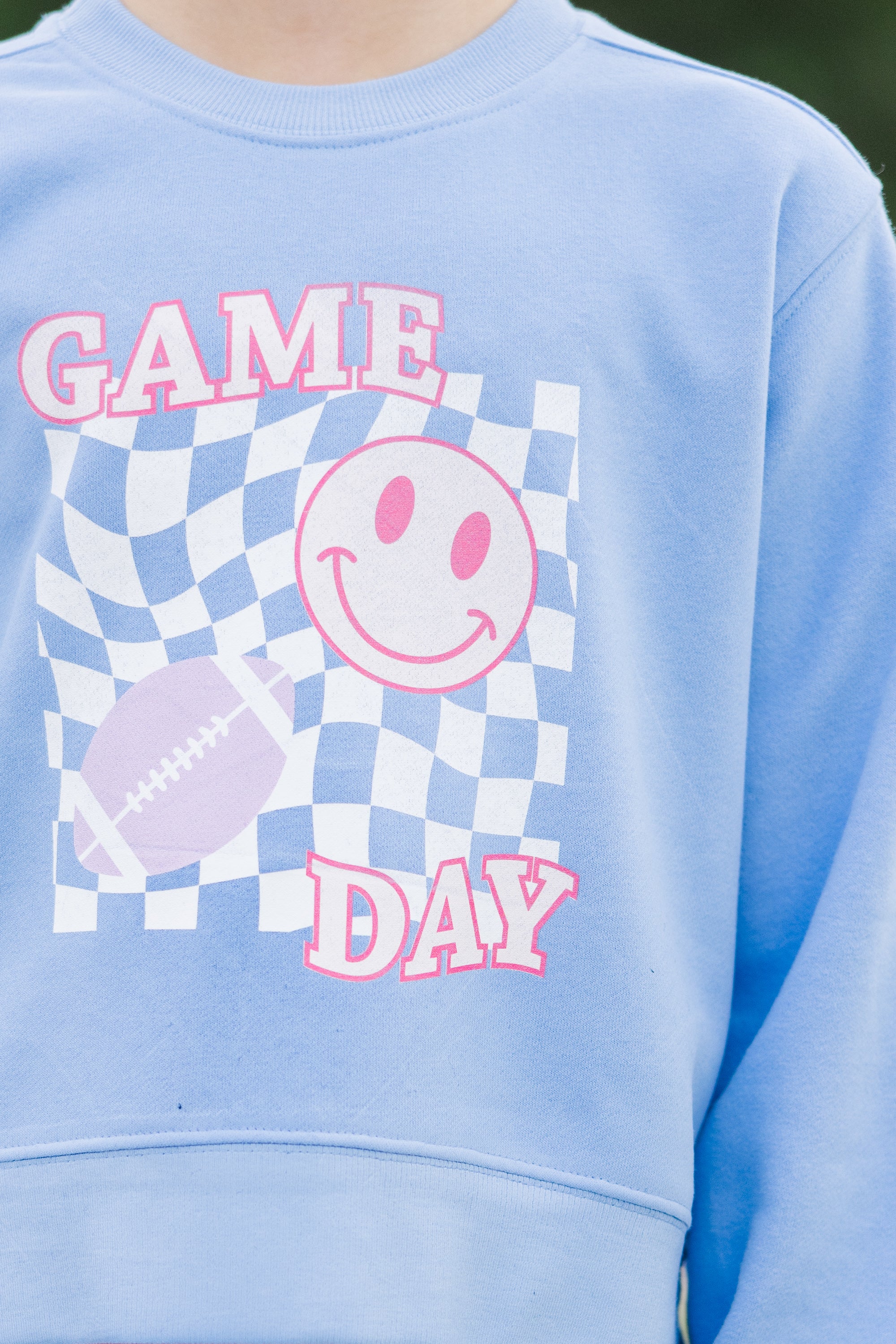 Girls' Blue Graphic Game Day Sweatshirt - Unleash Her Style!
