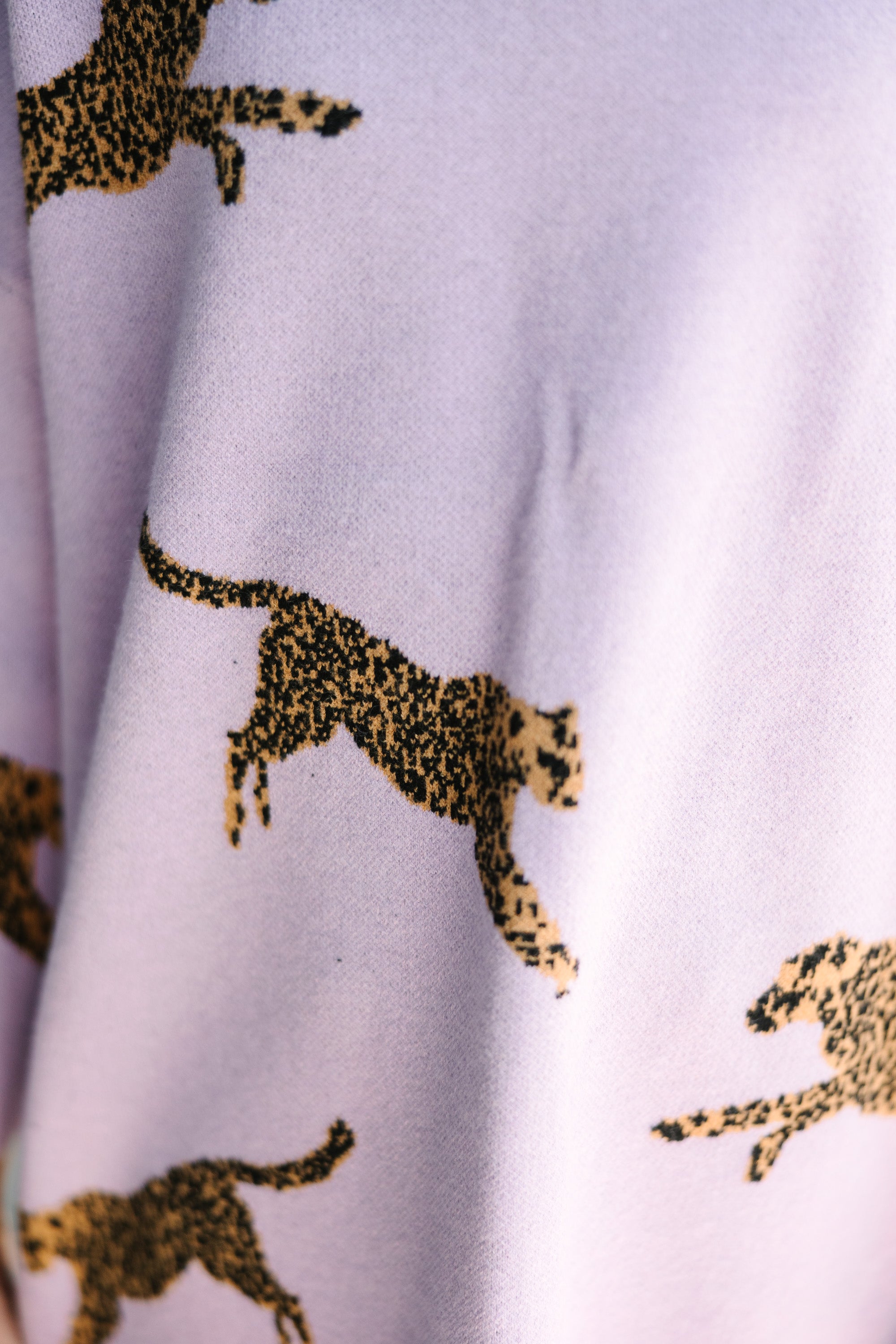 Girls' Quick-Pick Lavender Cheetah 3/4 Sleeve Cozy Sweater