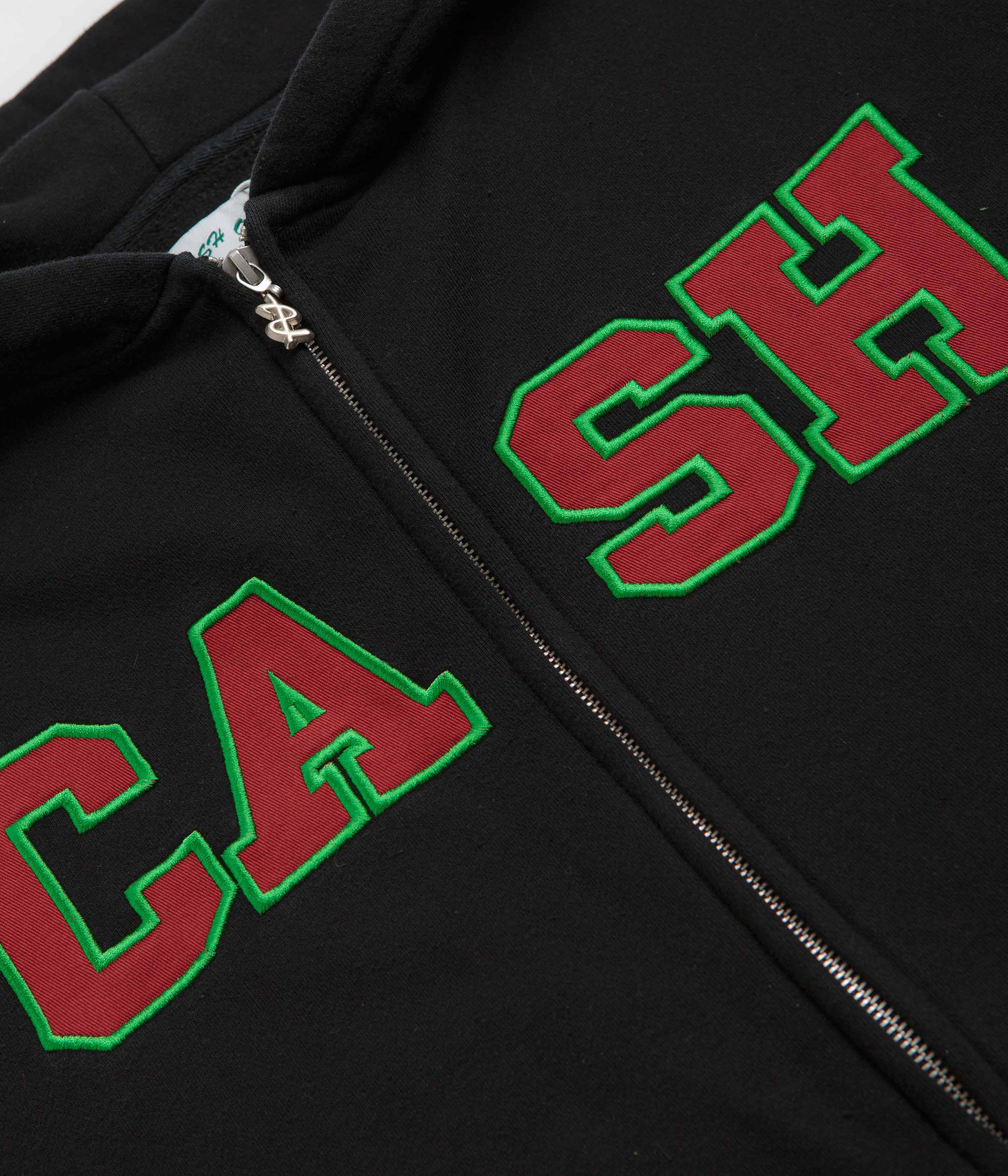 Cash Only Campus Zip-Thru Hoodie - Stylish Washed Black