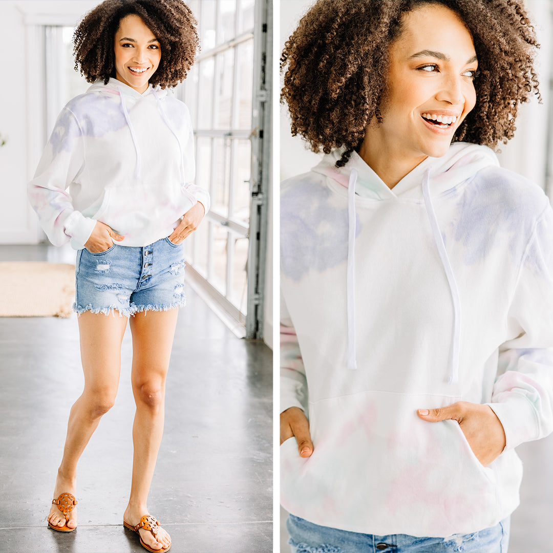 Enchanting Lavender Purple Tie - Dye Hoodie for Blissful Moments