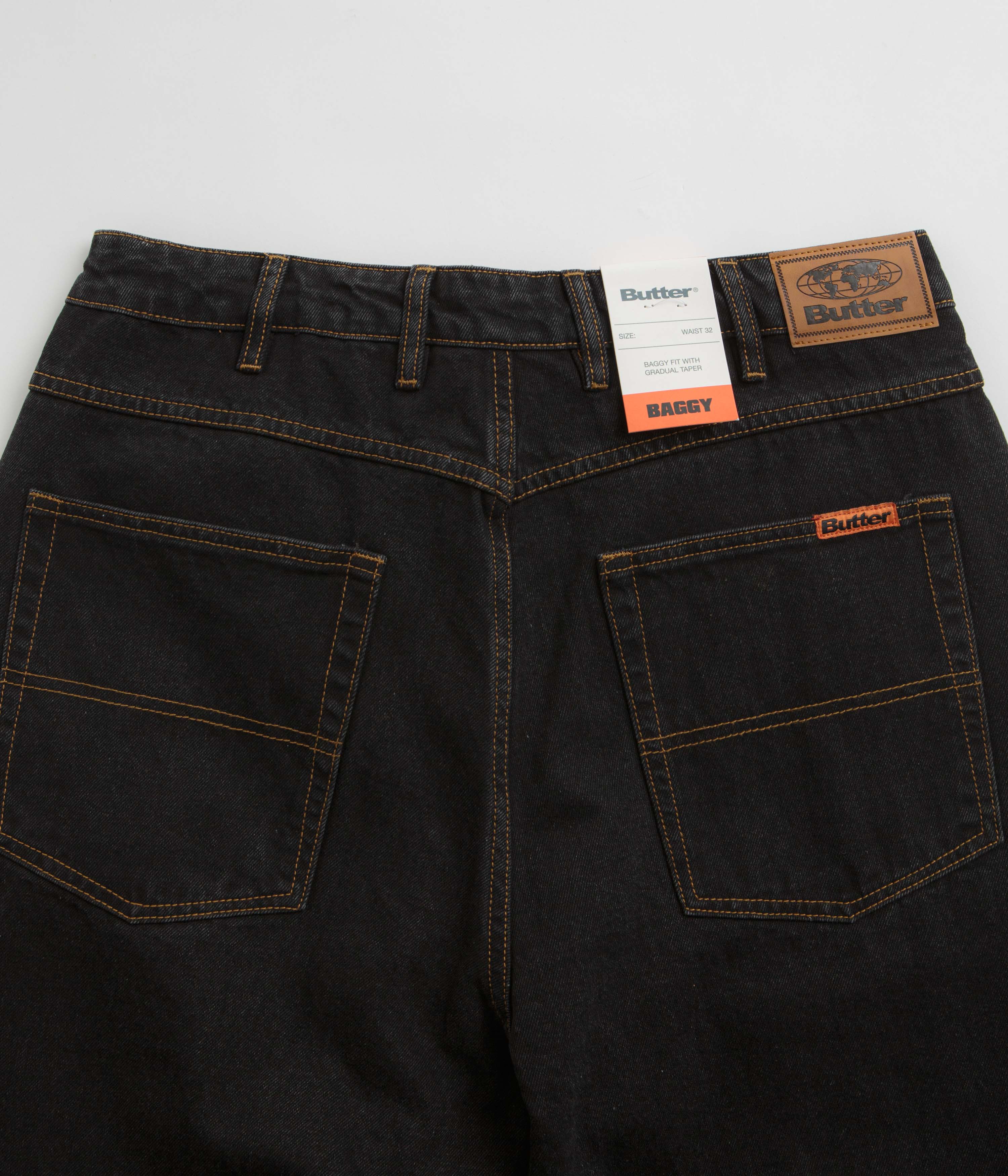 Butter Goods Stylish Baggy Jeans - Washed Black Magic