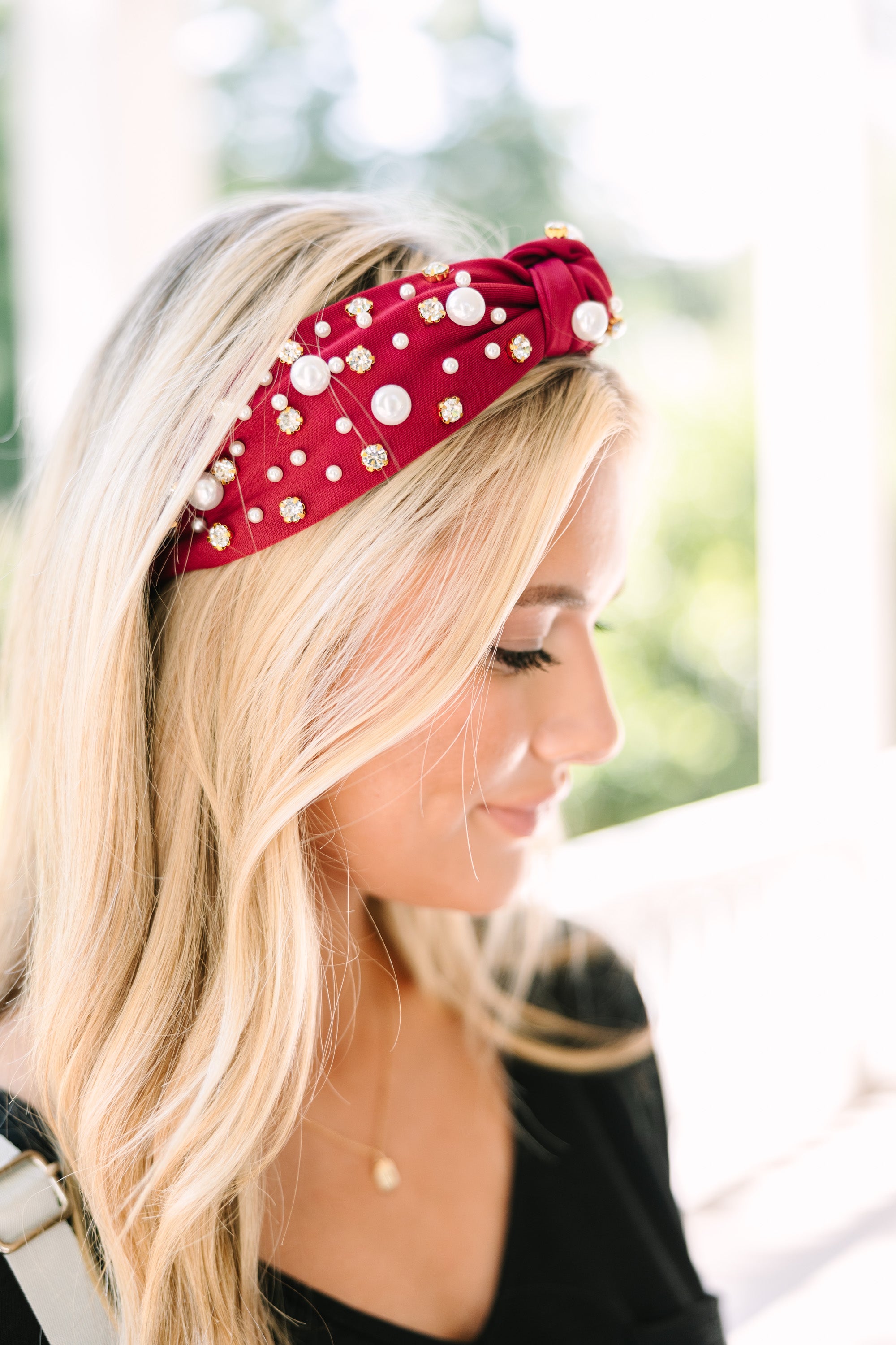 Gorgeous All In Maroon Embellished Headband - Grab Yours Now!