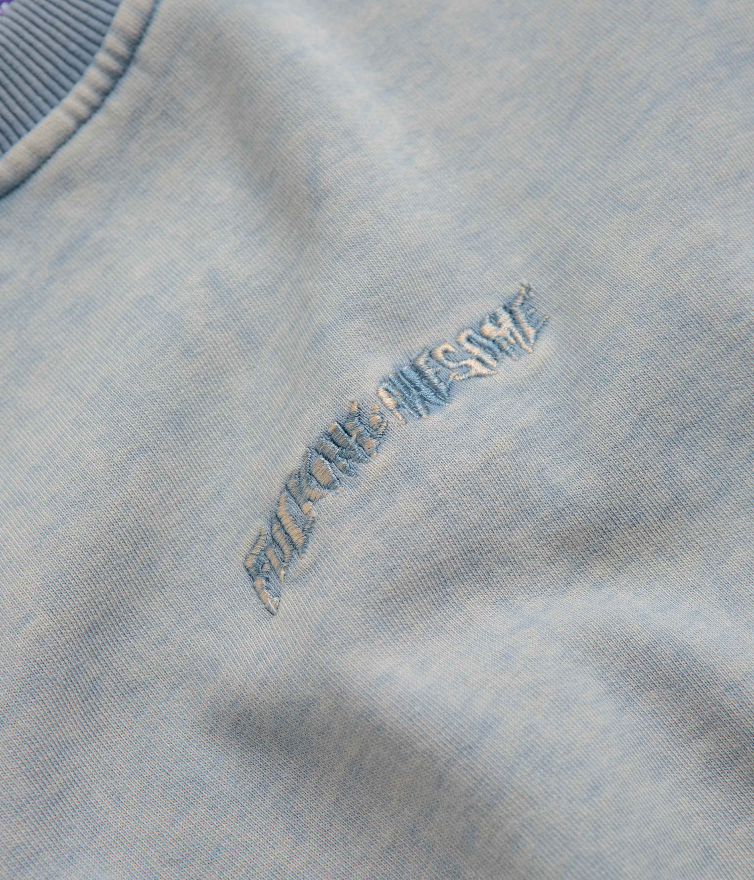 Fucking Awesome Little Stamp Snow Wash Crewneck Sweatshirt - Stunning Dusty Blue