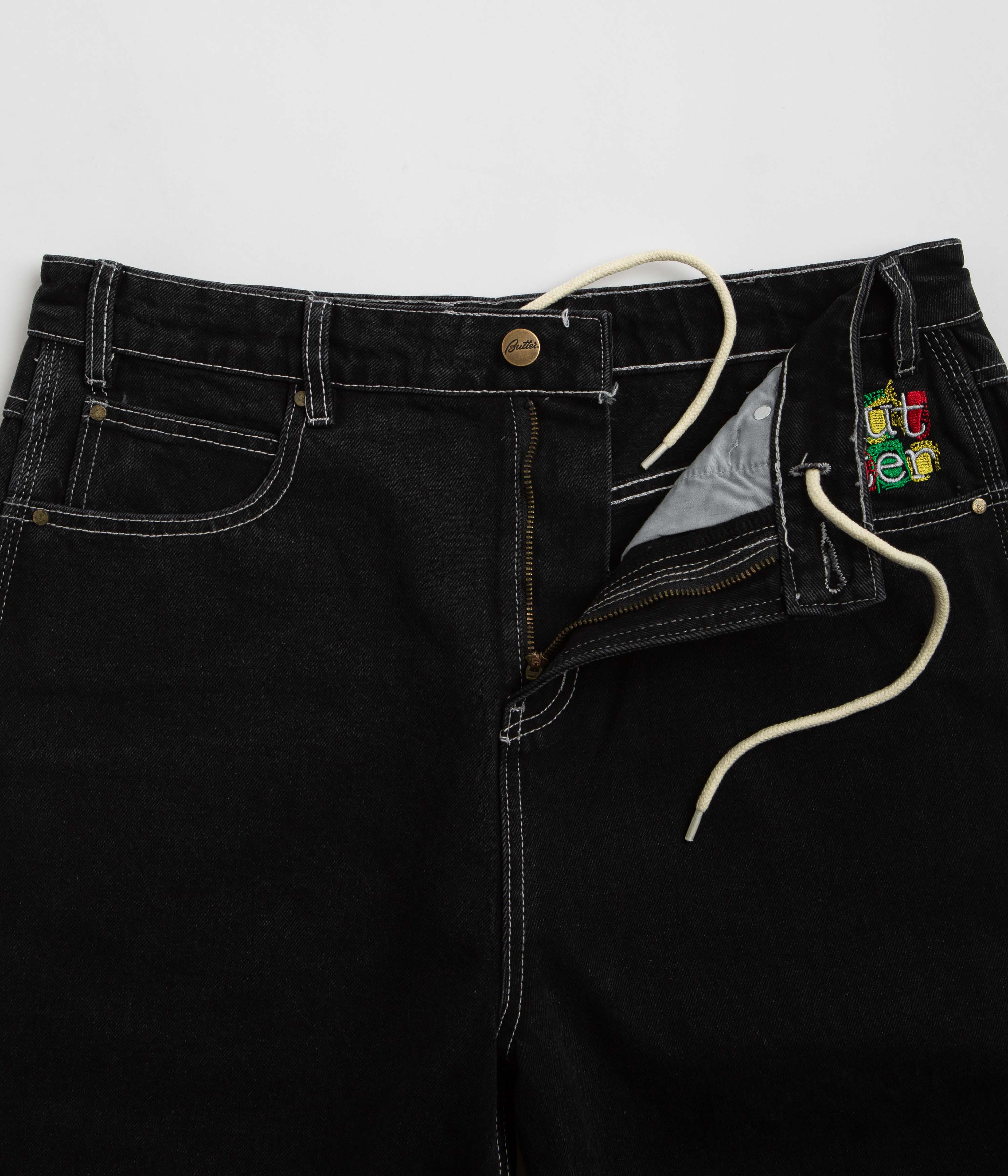 Butter Goods Flat Black Scribble Denim Shorts - A Must - Have!