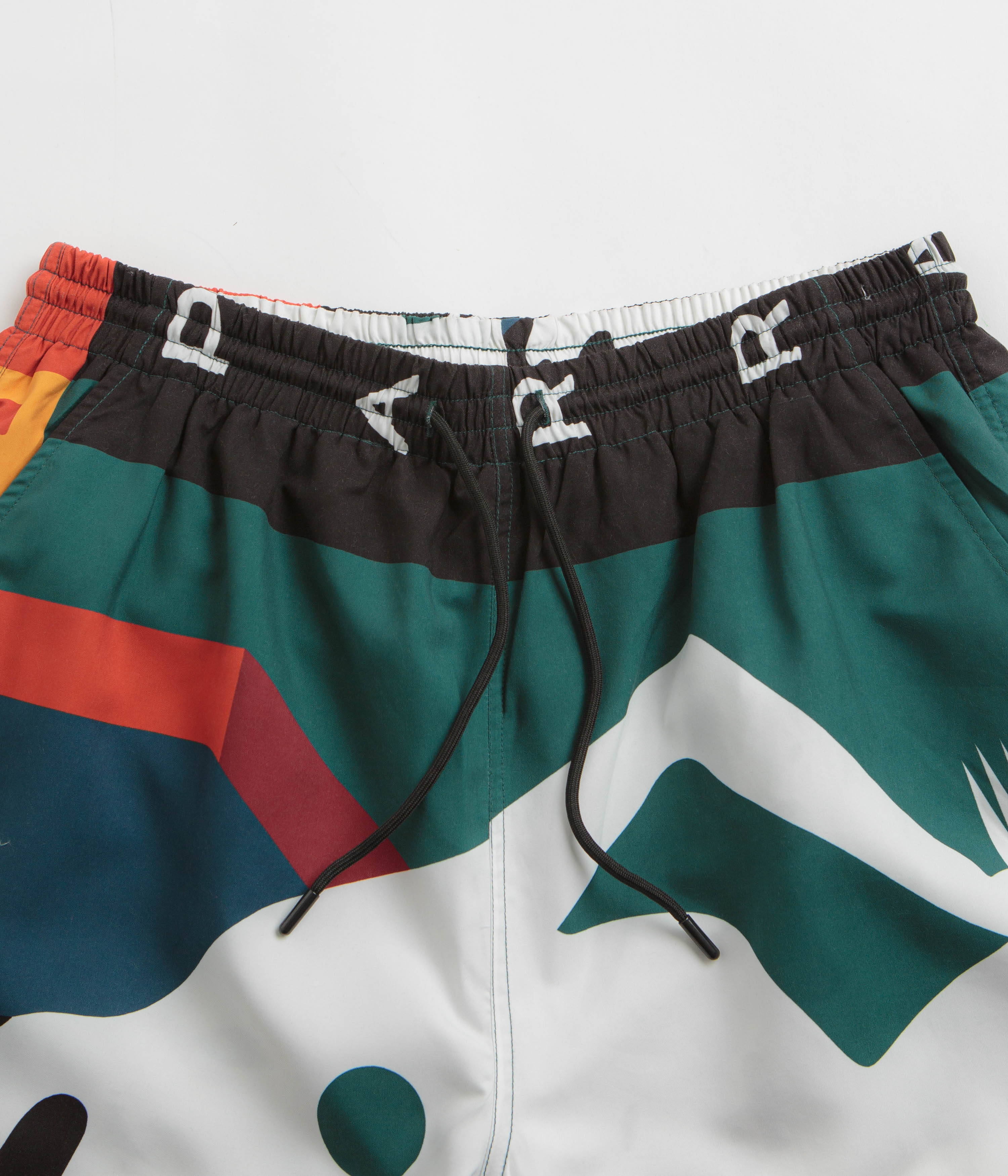 by Parra's Stunning White Multi - Pattern Swim Shorts