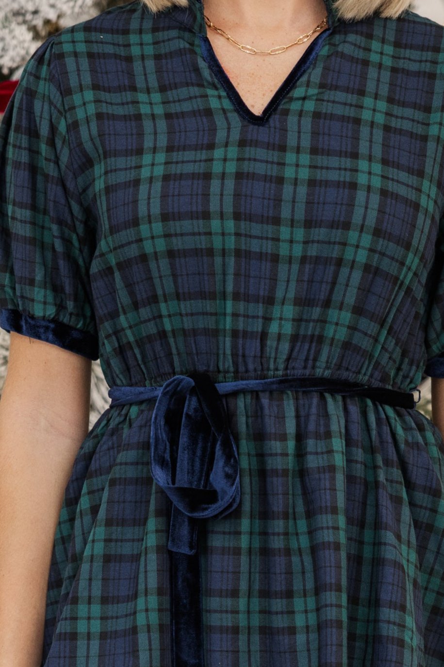 Joyful Green Tartan Plaid Midi Dress: Feel the Euphoria!
