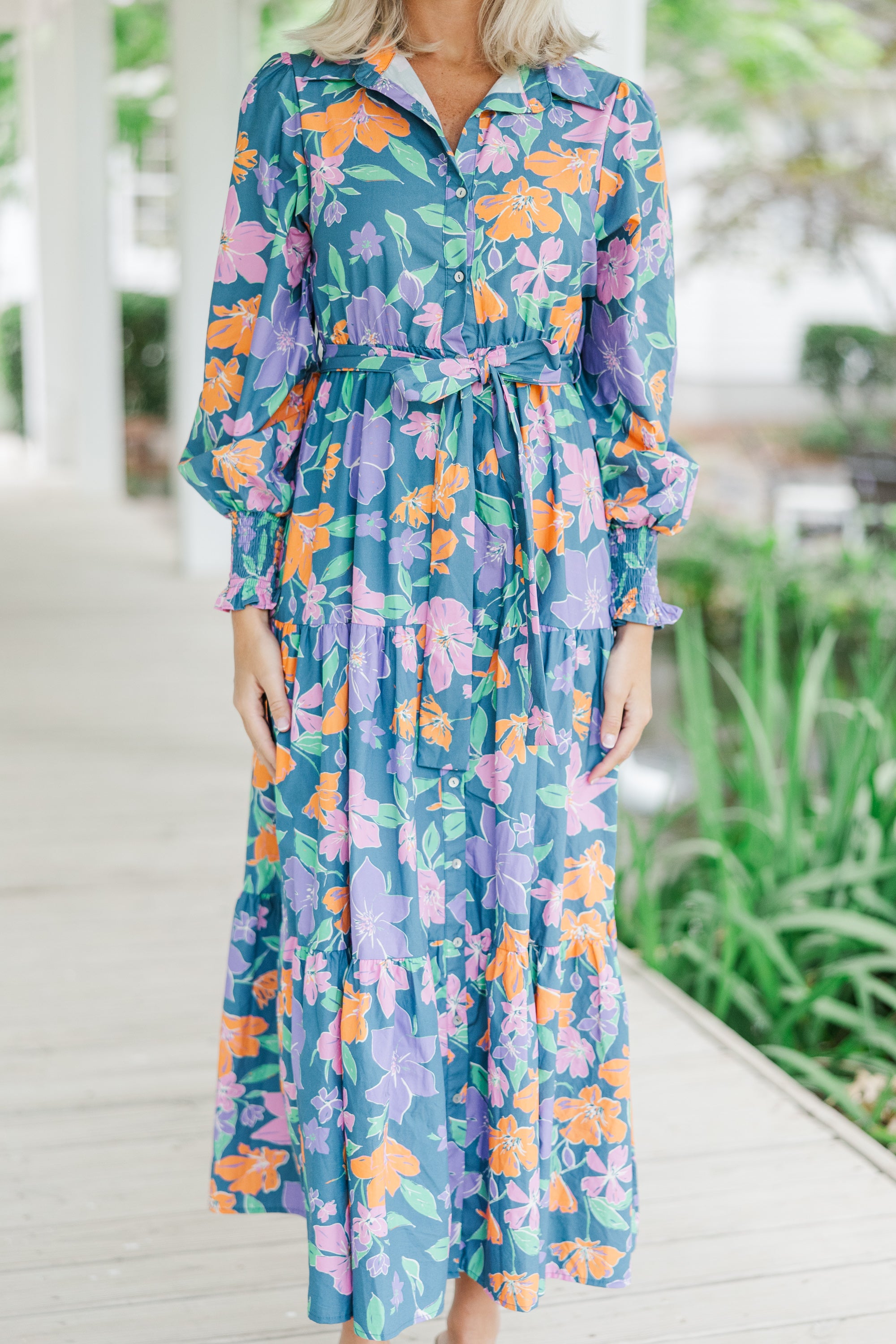 Enchanting Blue Floral Maxi Dress - Back in Style!