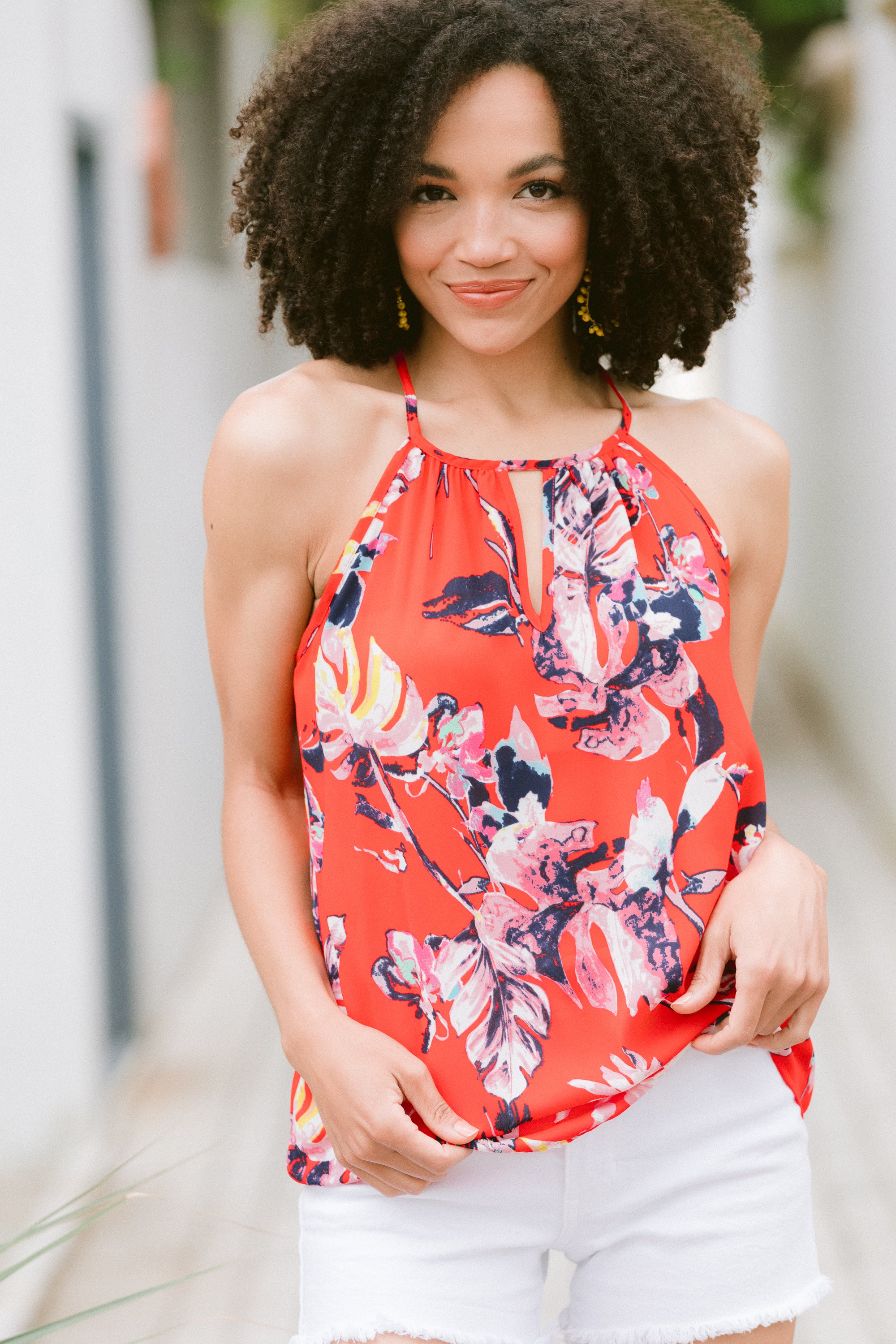 Feeling Refreshed Red Floral Tank - Summer Essential