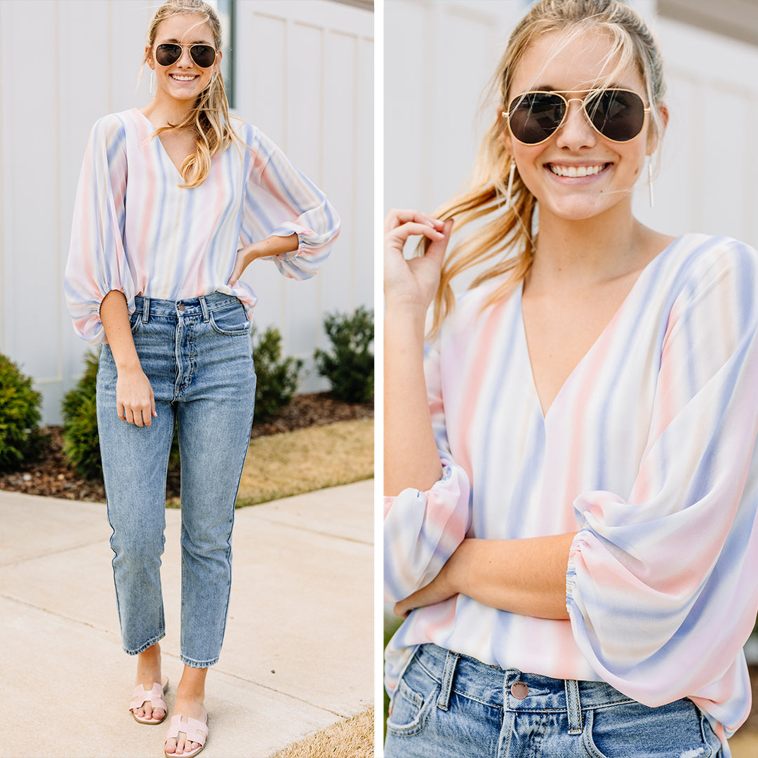 Gorgeous Rose Pink Striped Top: A Must - Have!