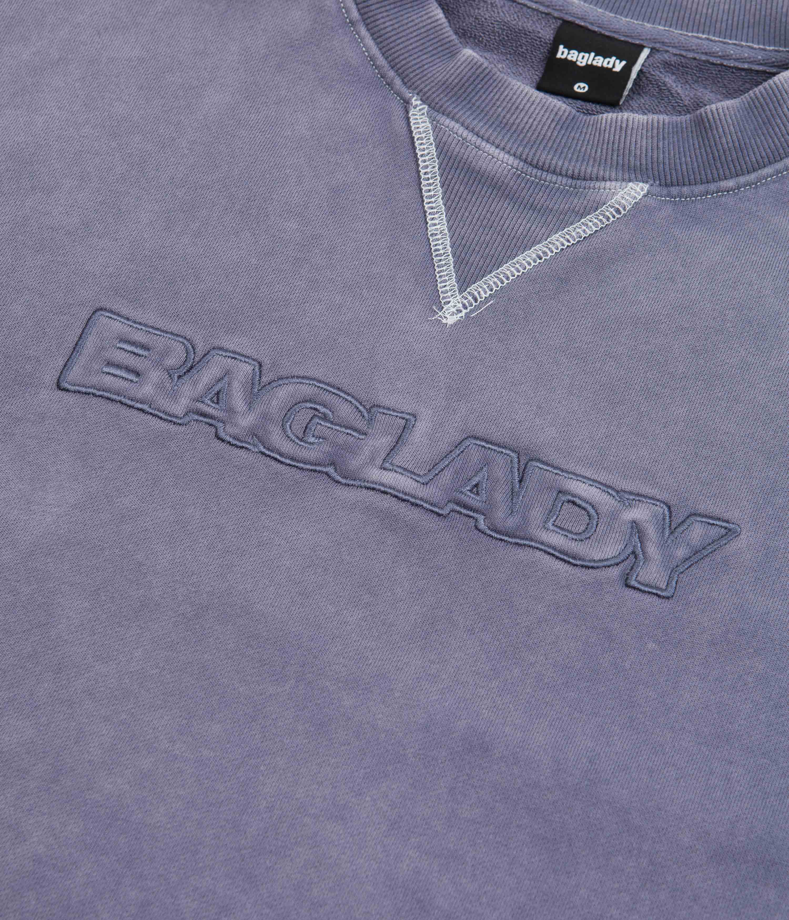 Stunning Indigo Baglady Acid Wash Crewneck Sweatshirt