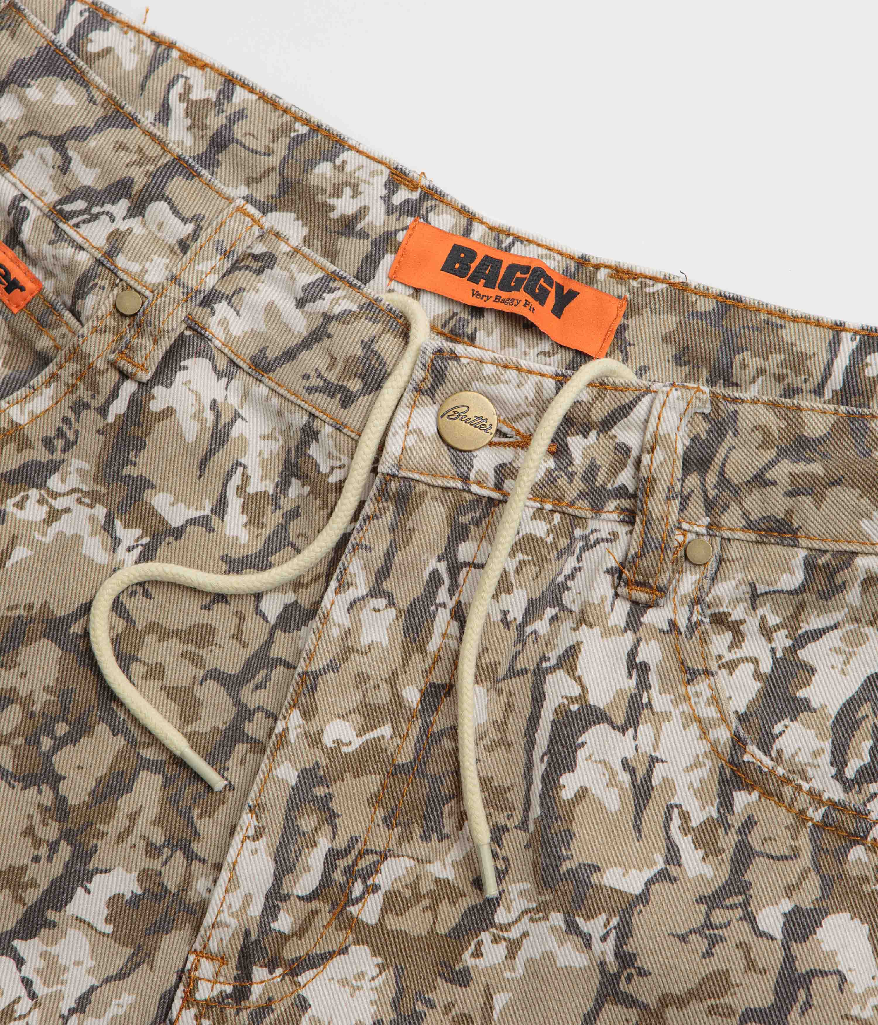Butter Goods Tan Bark Camo Baggy Jeans - A Fashion Statement!