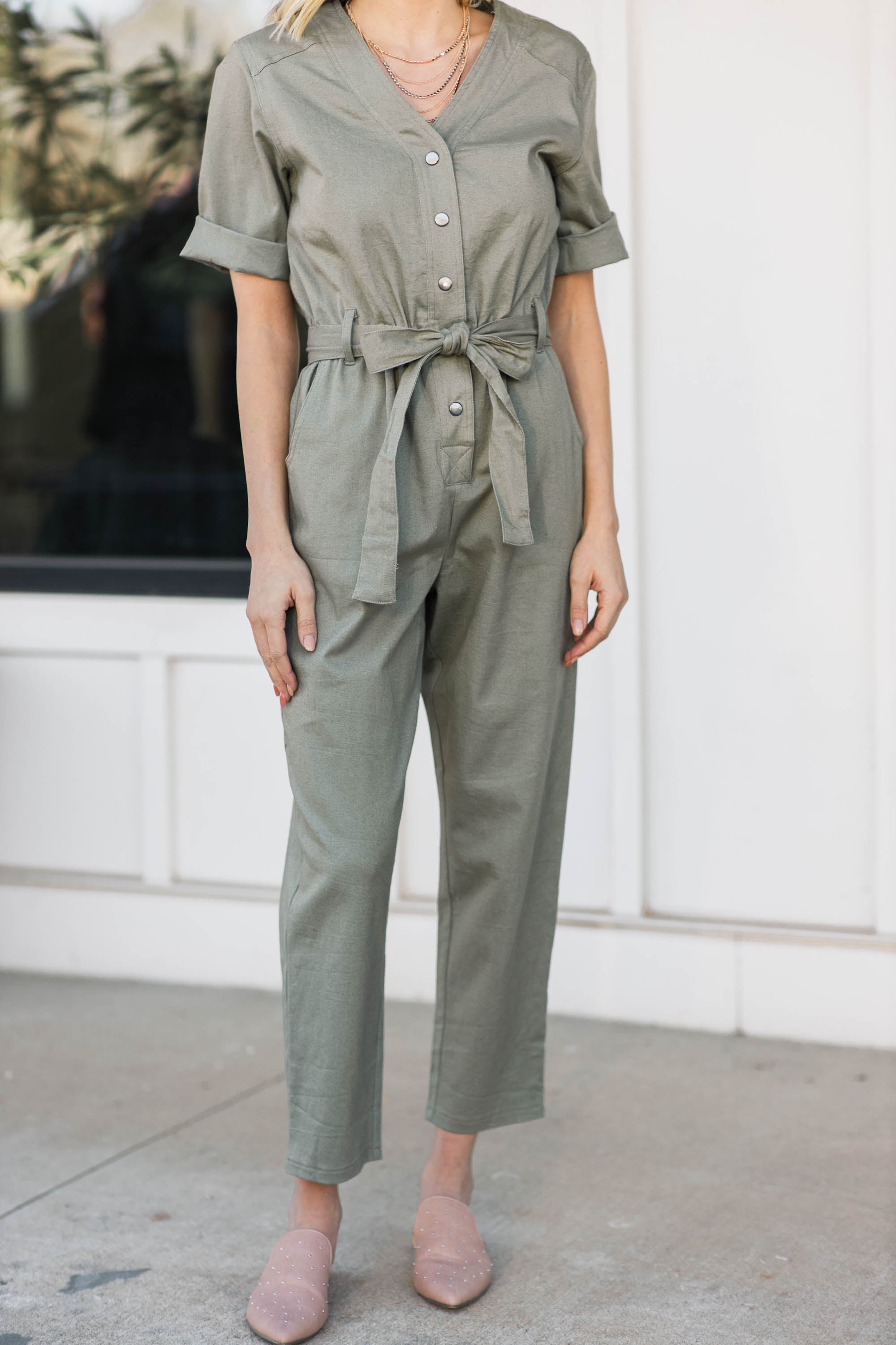 Fabulous Olive Green Utility Jumpsuit - Spring Essential