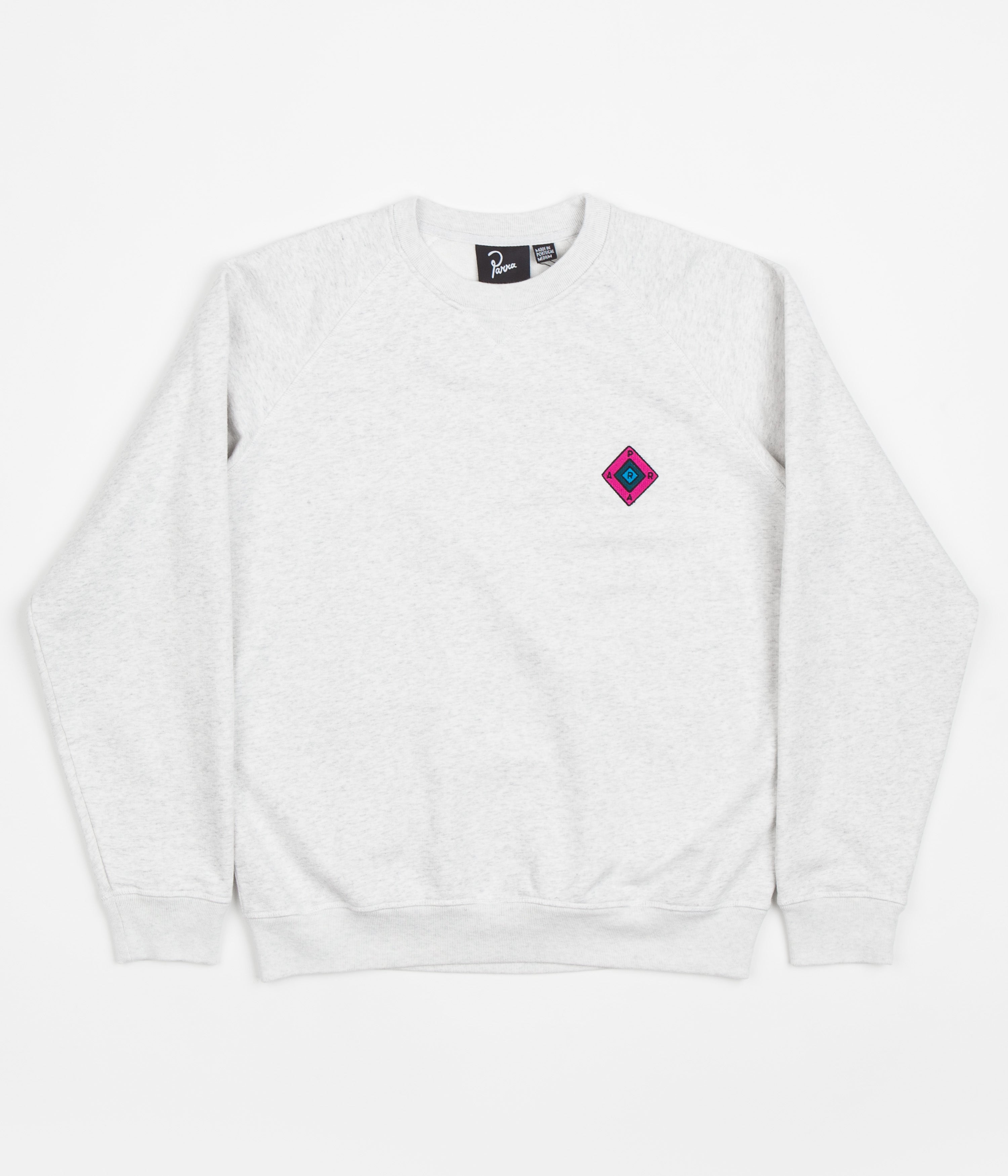 by Parra's Stunning Diamond Block Logo Crewneck Sweatshirt in Ash Grey