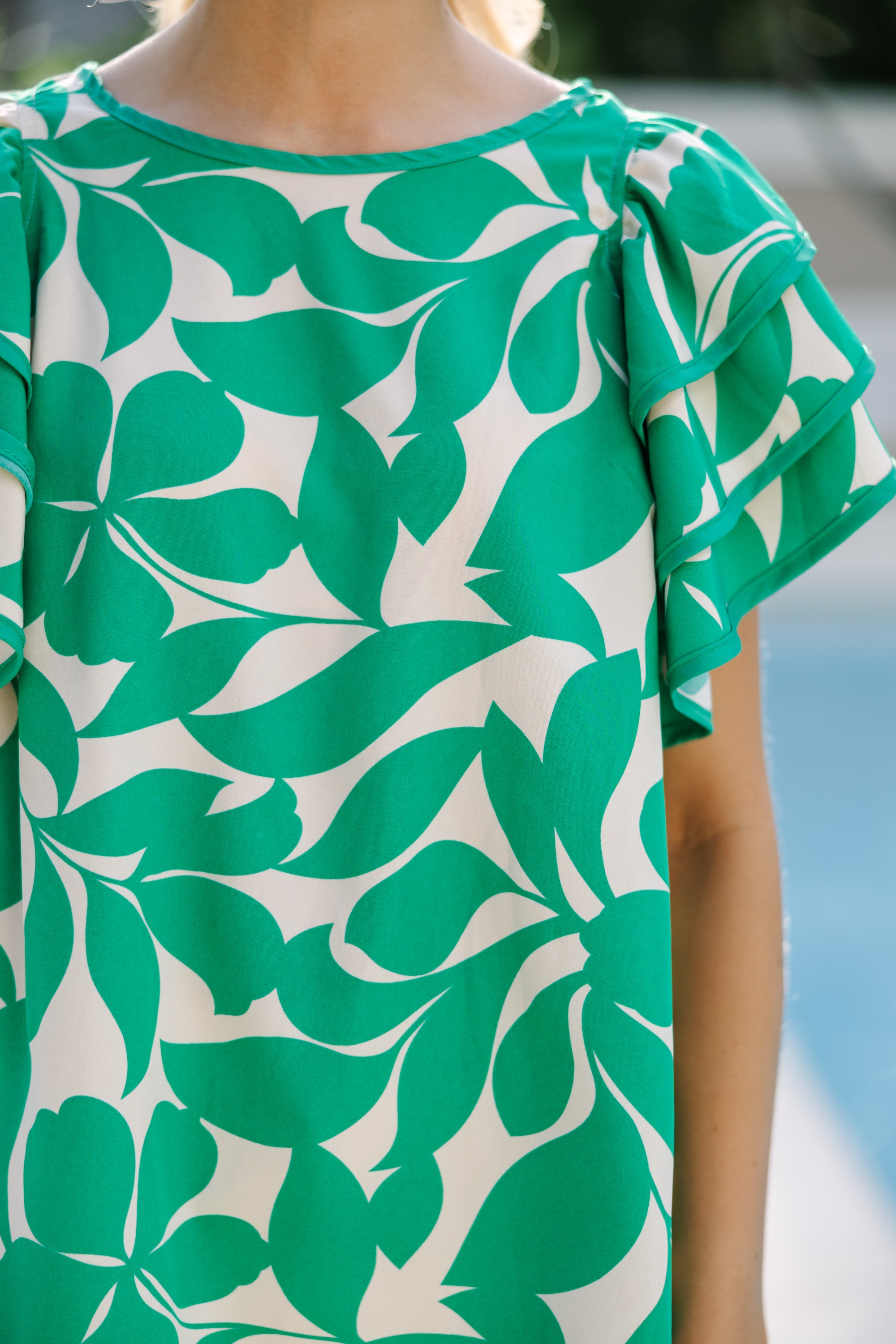 Gorgeous All-In Green Floral Blouse