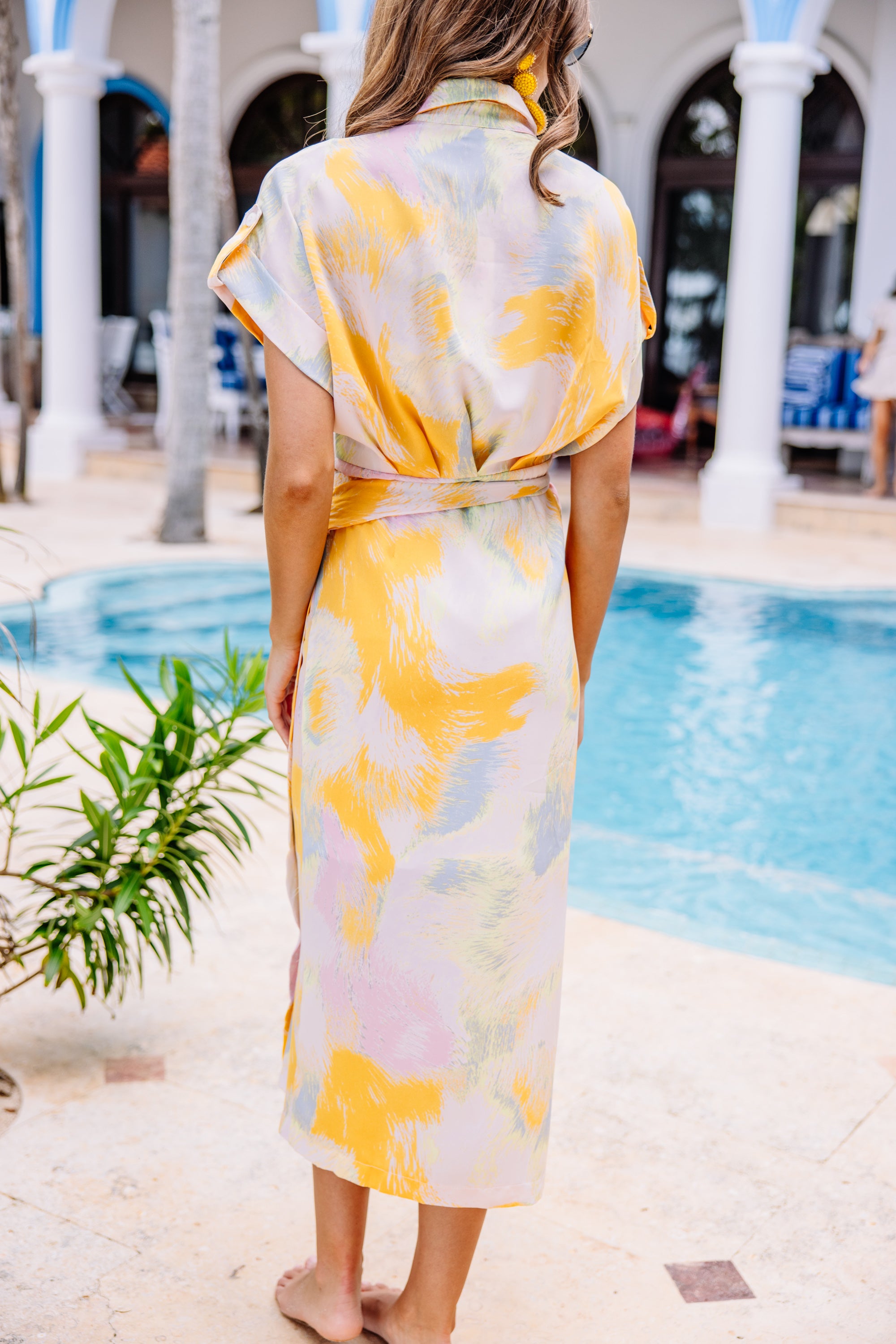 Gorgeous All I Want Cream White Abstract Wrap Midi Dress - A Must-Have!