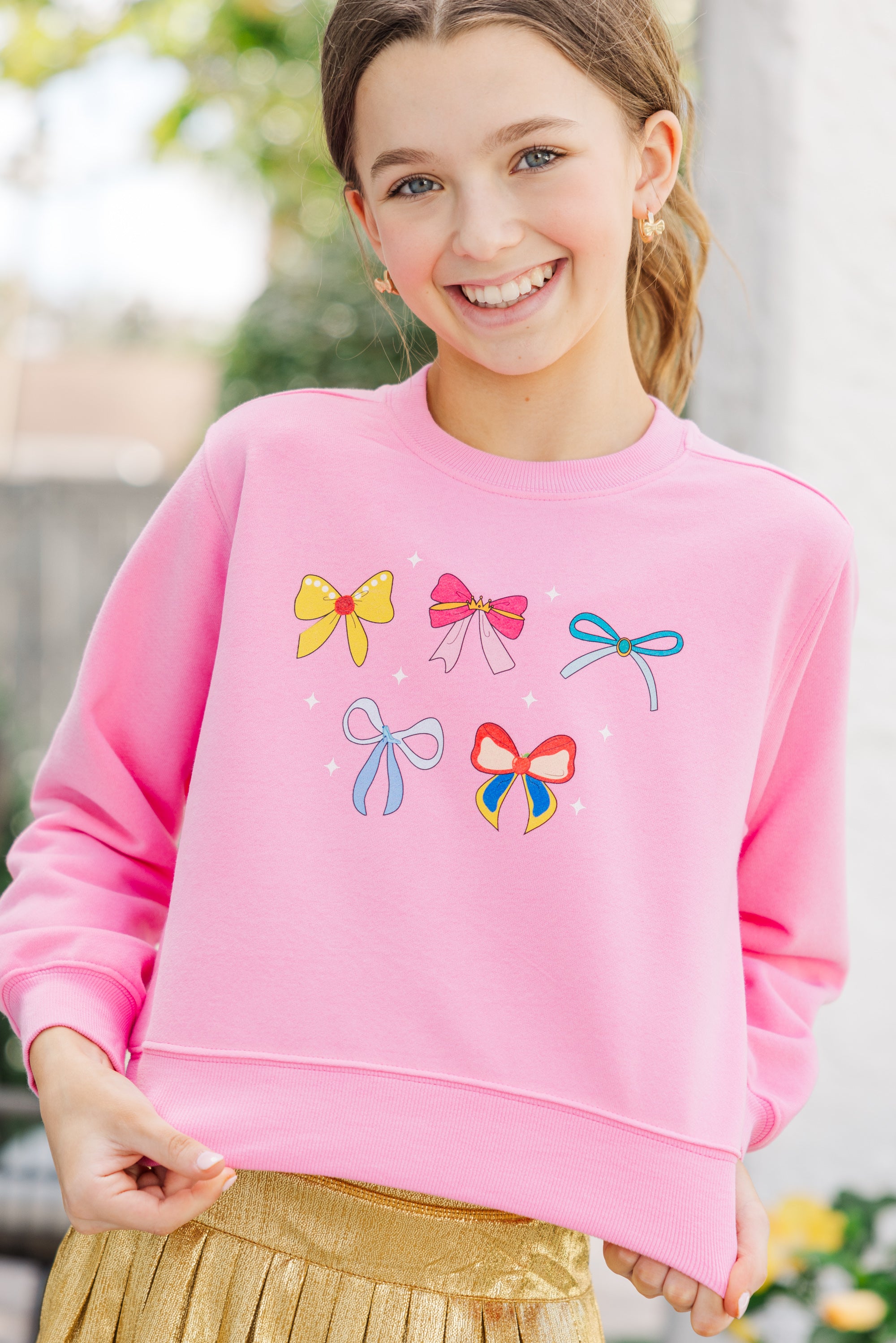 Girls' Enchanting Princess Era Pink Graphic Sweatshirt