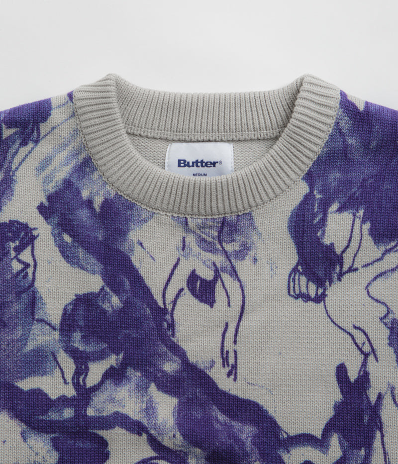 Butter Goods Davide Knit Sweatshirt - Stylish Grey