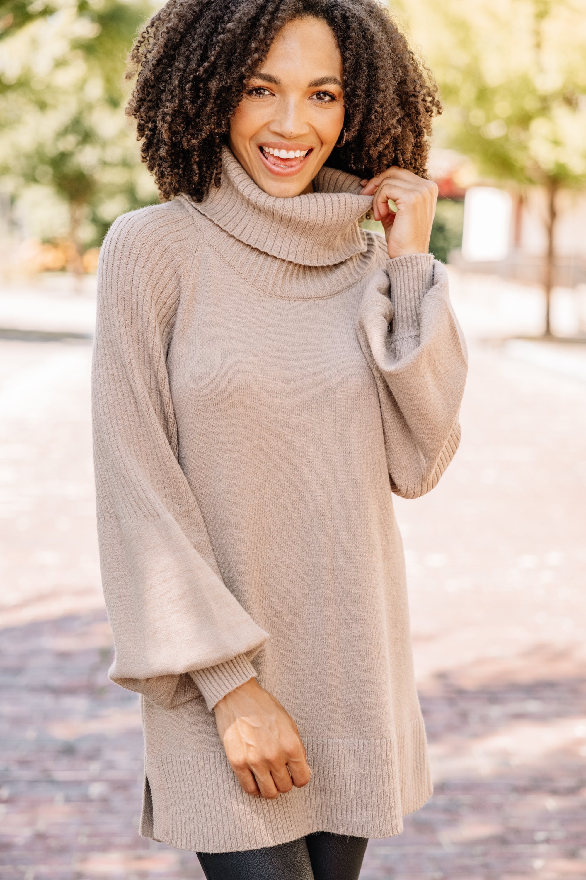 Everyday Love Taupe Brown Tunic Sweater - A Must-Have for Cozy Days